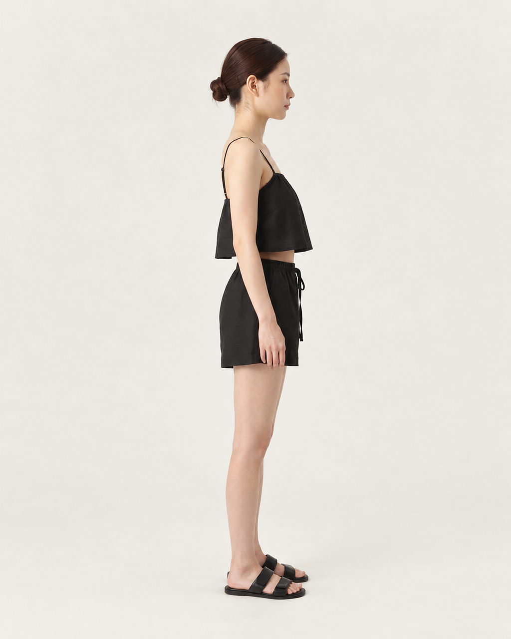 Black Crop Lounge Set