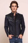 NavyBlue Black Felt Jacket