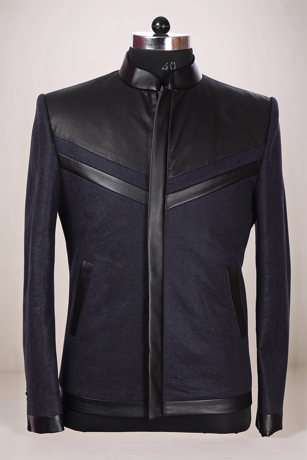 NavyBlue Black Felt Jacket