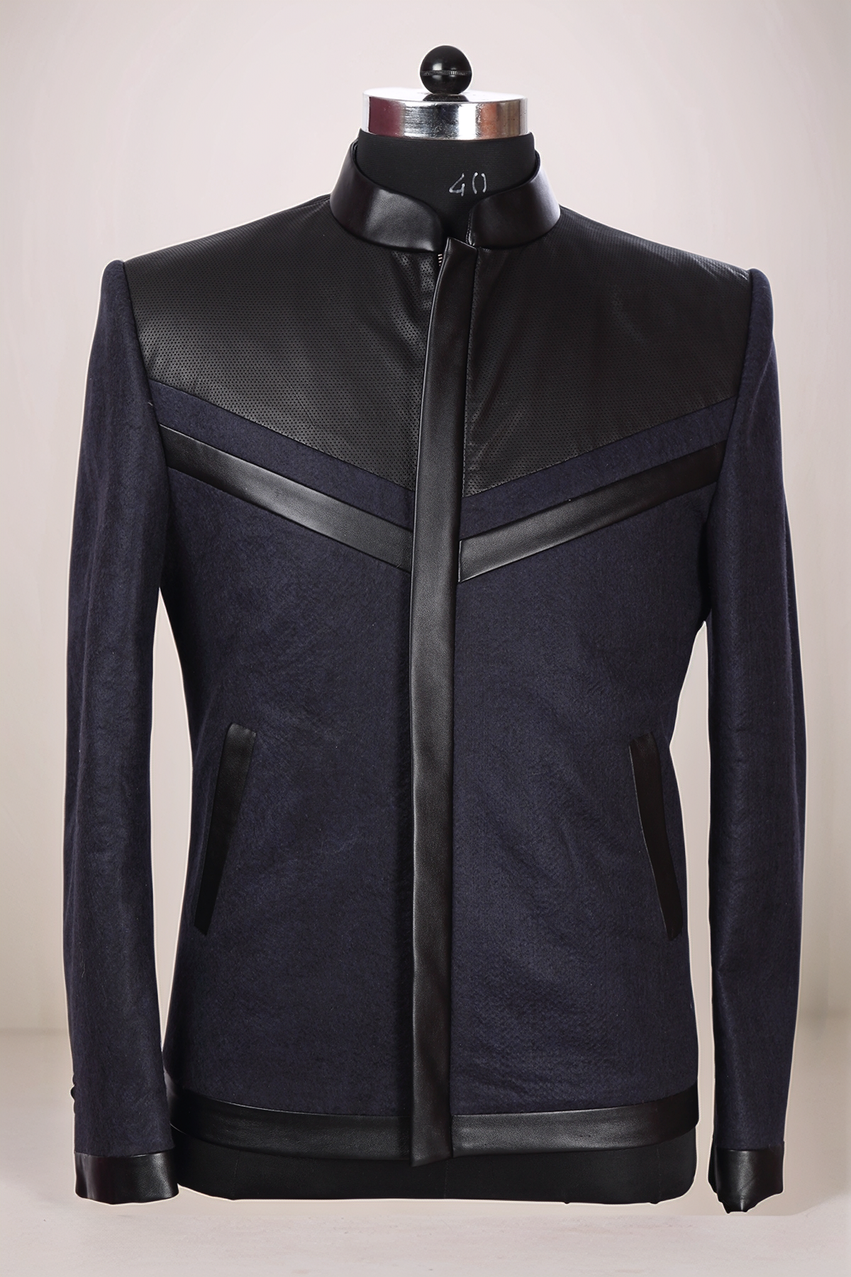 NavyBlue Black Felt Jacket