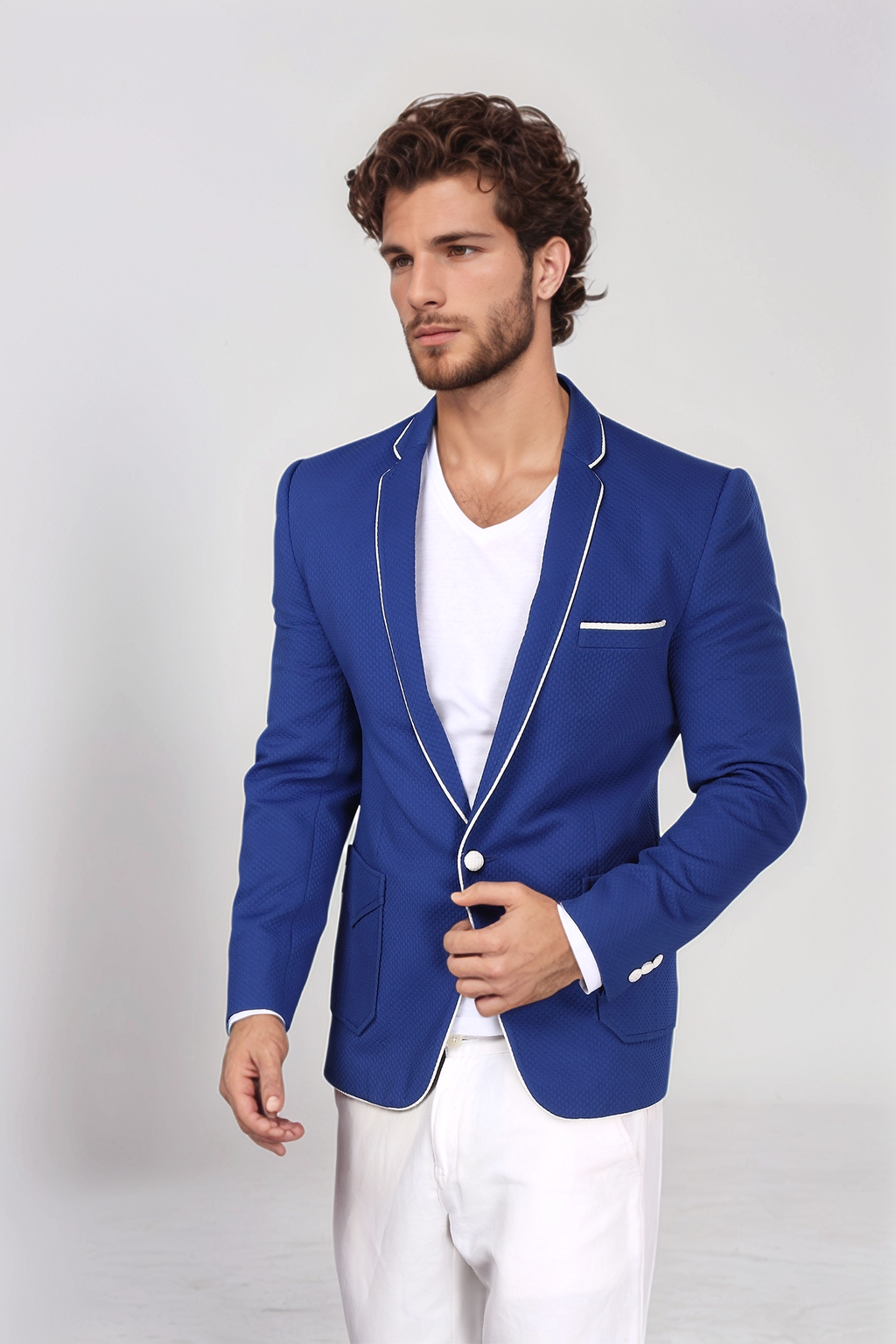 Blue Piping Blazer