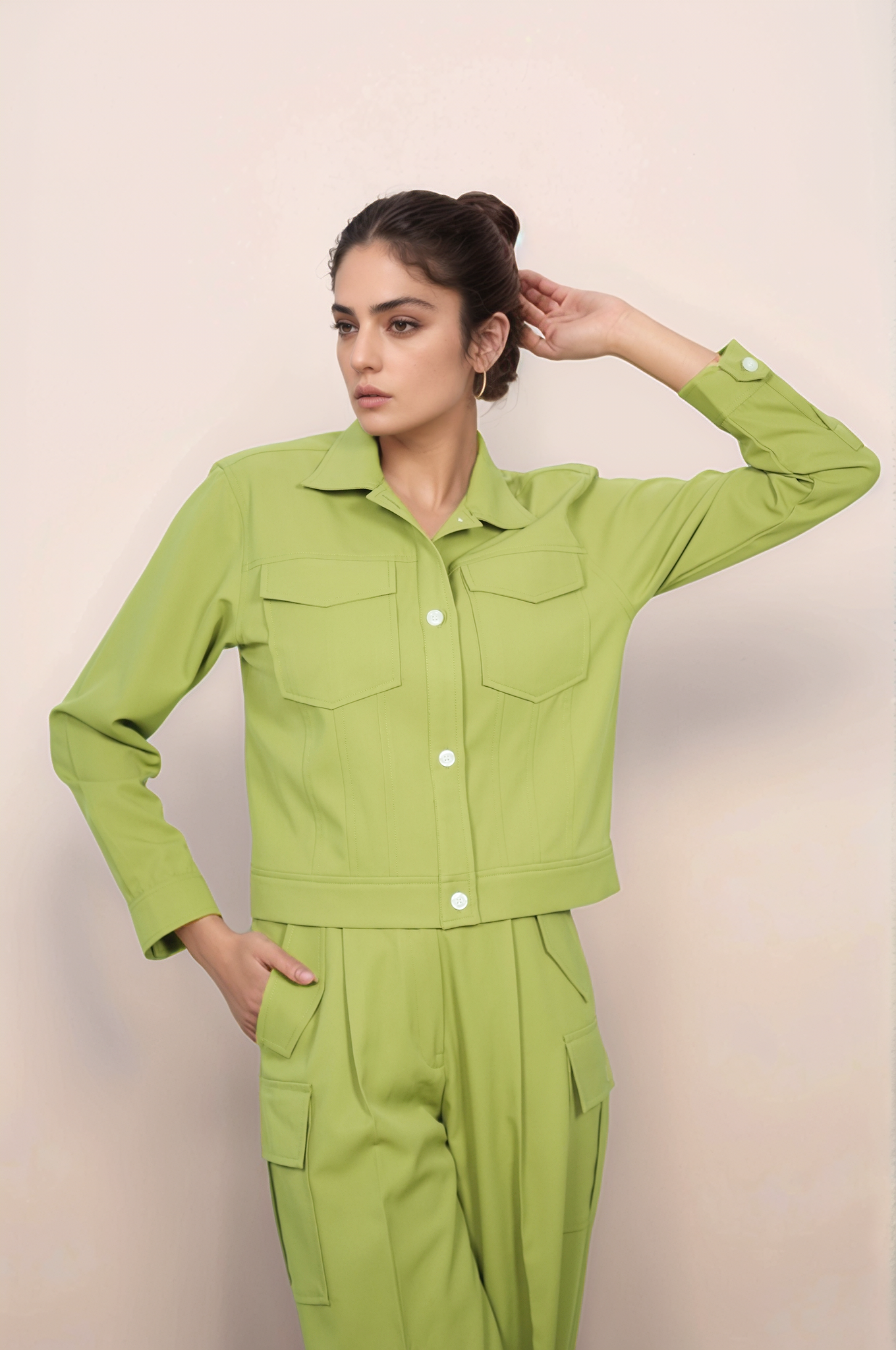 Sage Green Casual Jacket Co-ord Suit
