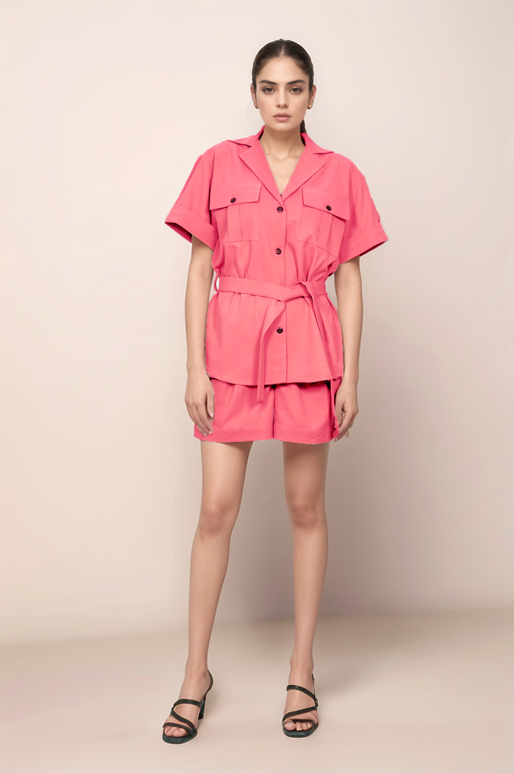 Coral Pink Flap Jacket