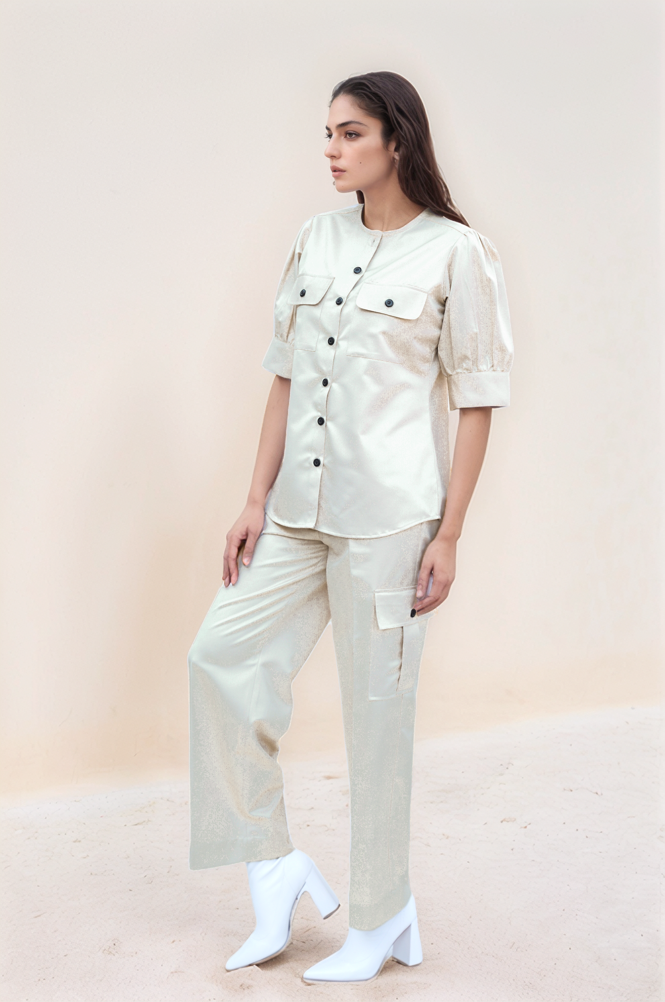 Beige Safari Women Jacket