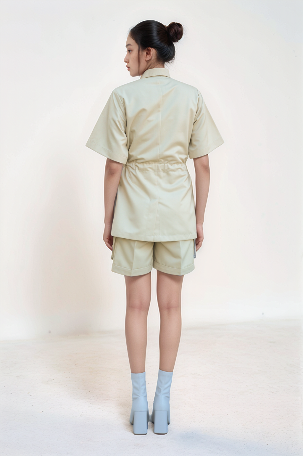 Beige Drawstring Safari Co-ord Suit