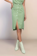Mint Green Knee Length Skirt