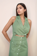 Mint Green Halter Neck Jacket