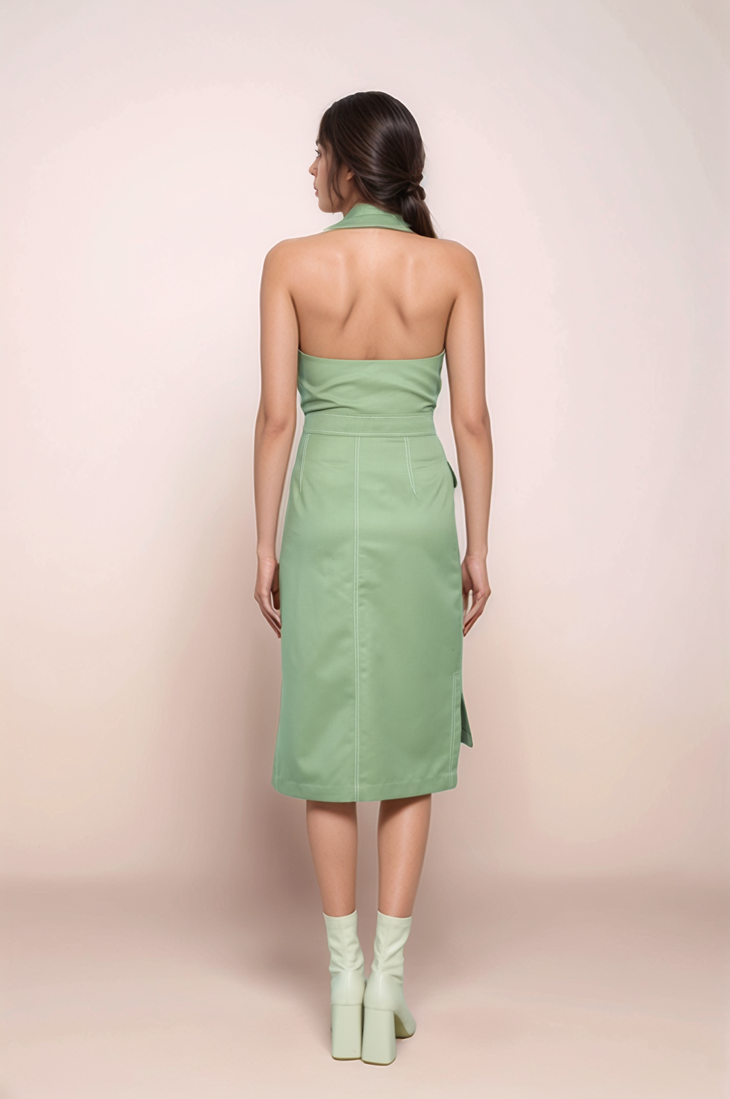Mint Green Knee Length Skirt