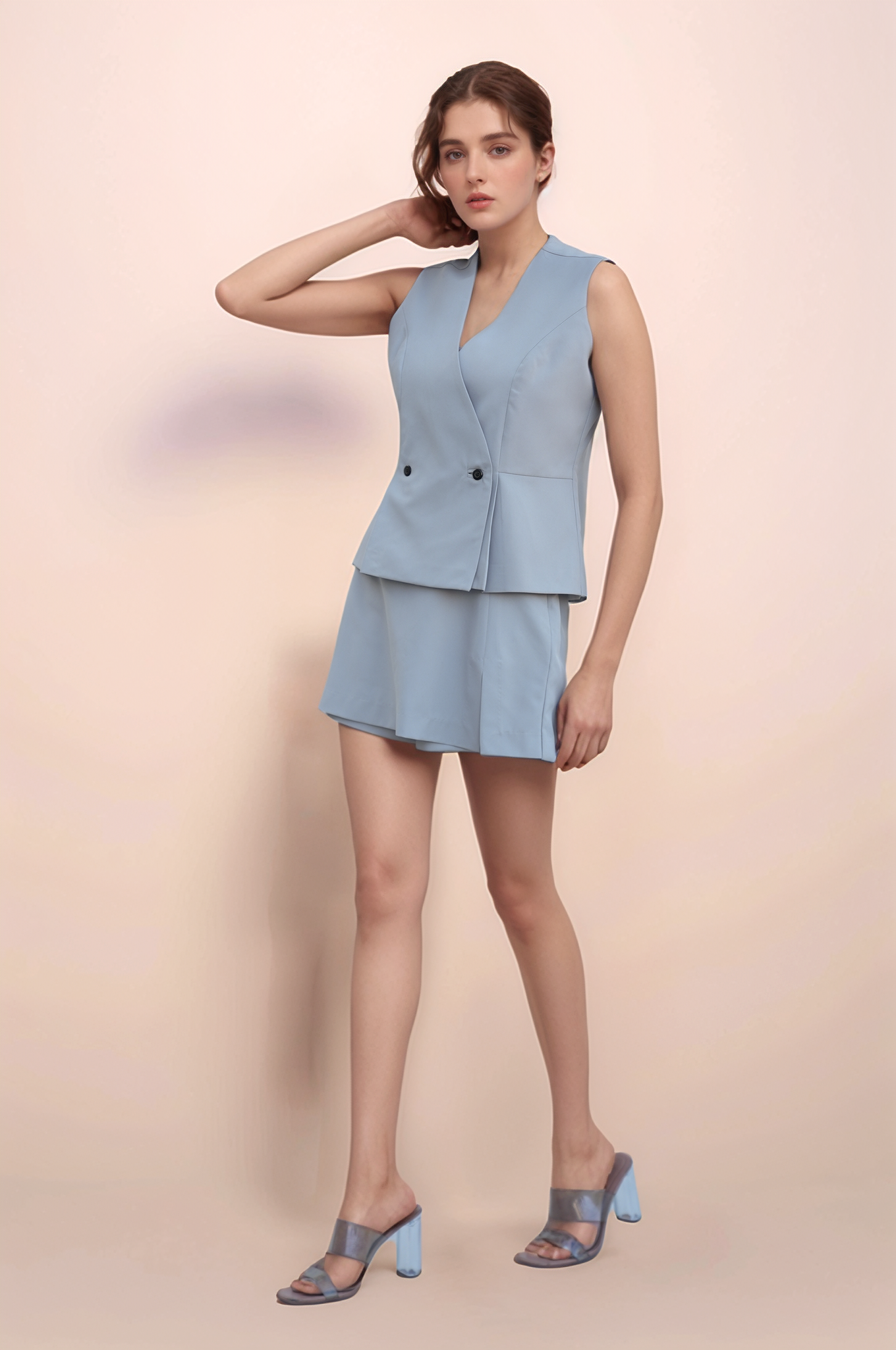 Grey Overlapped Jacket Co-ord Suit