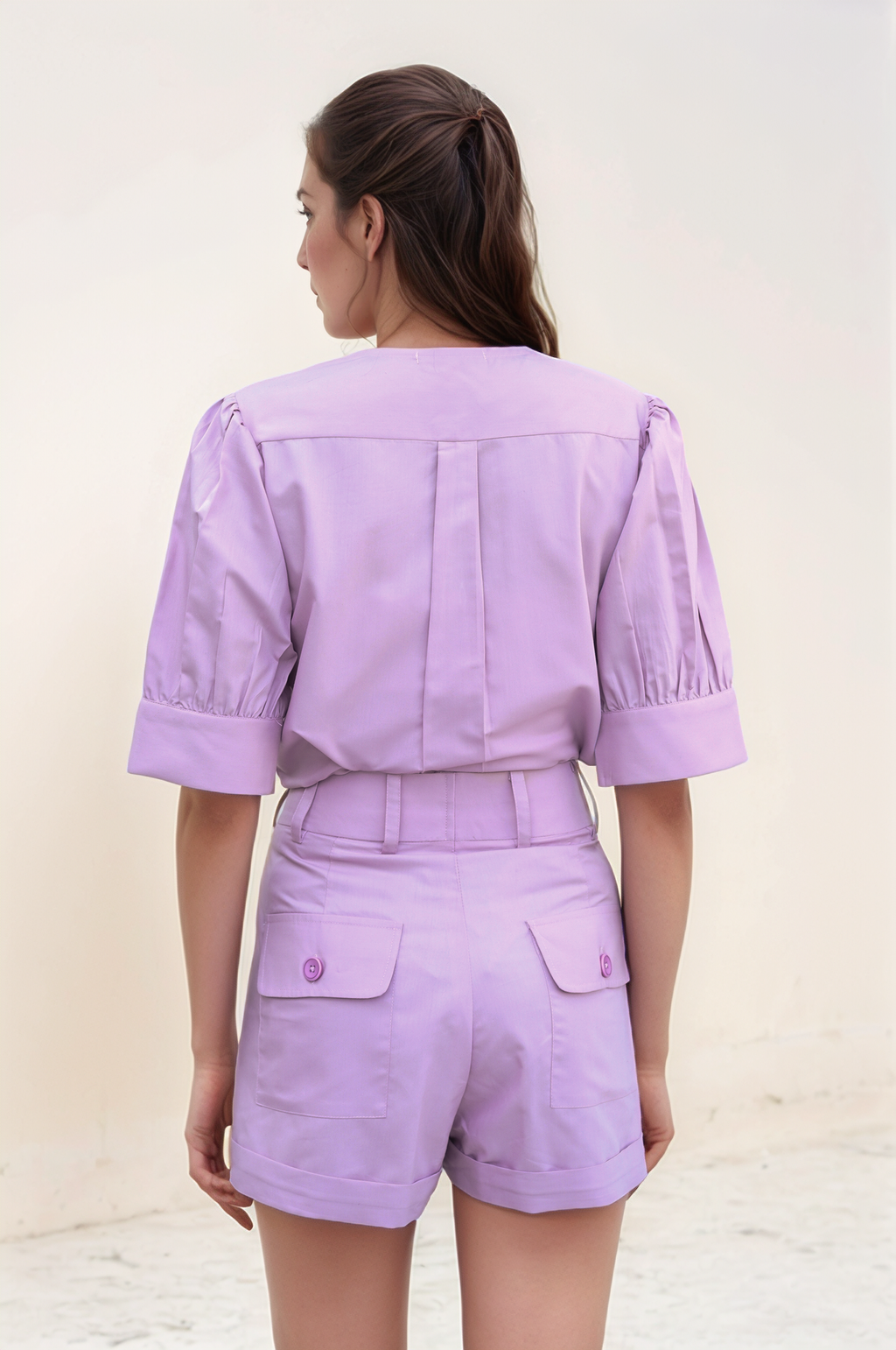 Pink Safari-Shorts Co-ord Suit