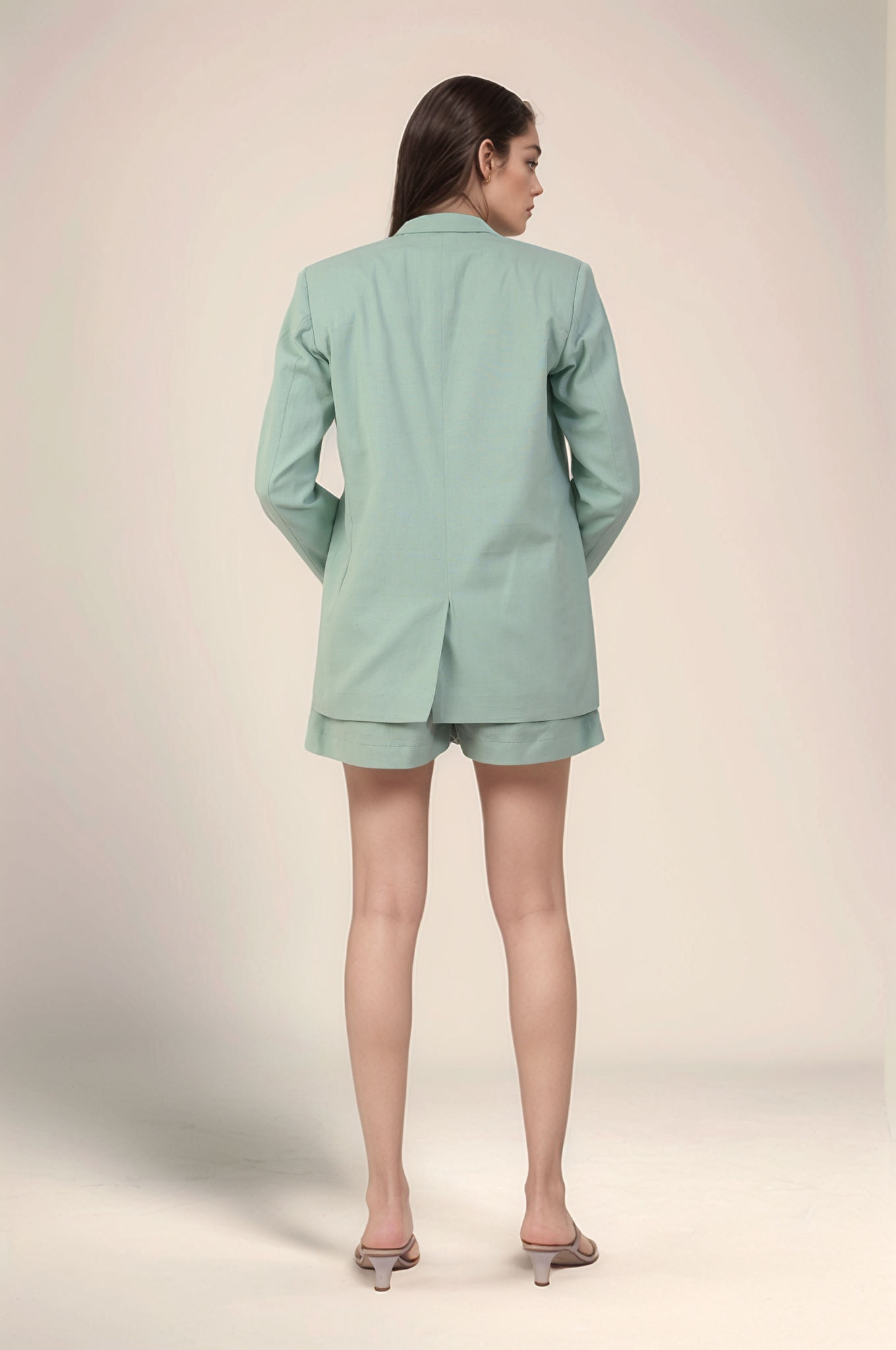 Pastel Green Cotton Blazer Co-ord suit