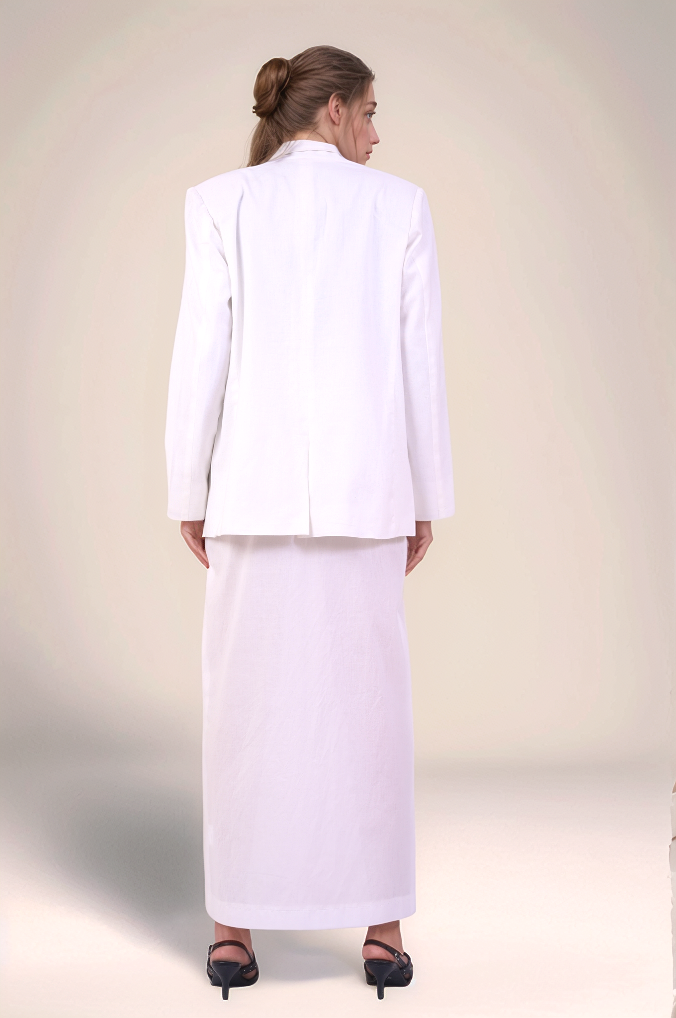 White-Black Cotton Three Piece Co-ord suit