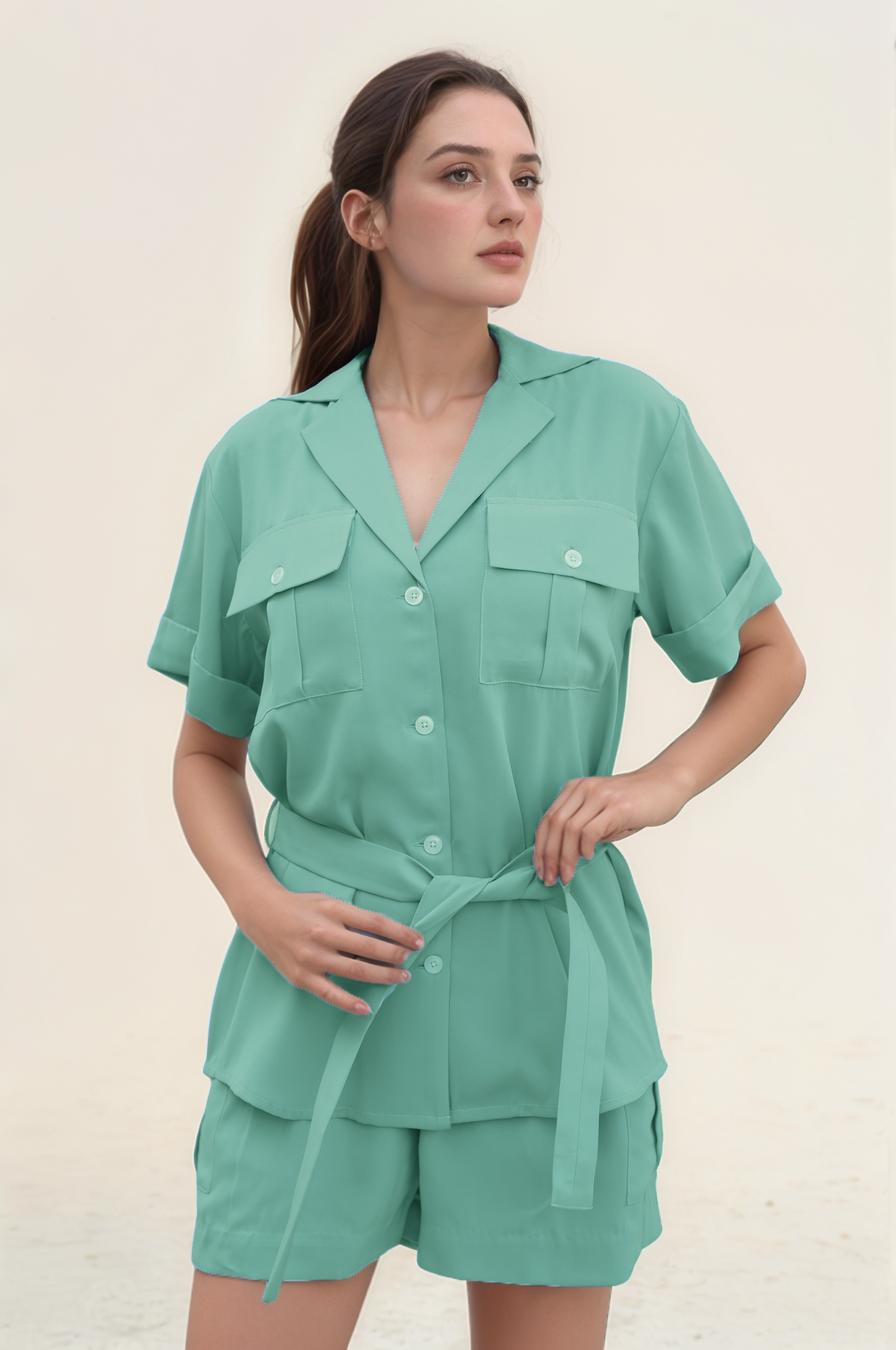 Sea Green Safari Shorts