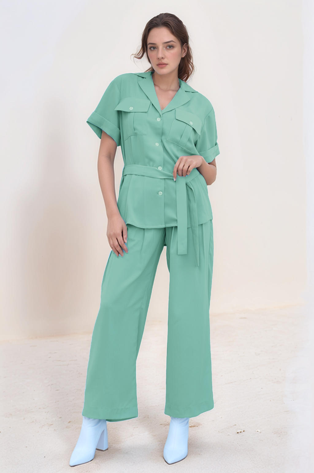 Sea Green Safari Co-ord Suit