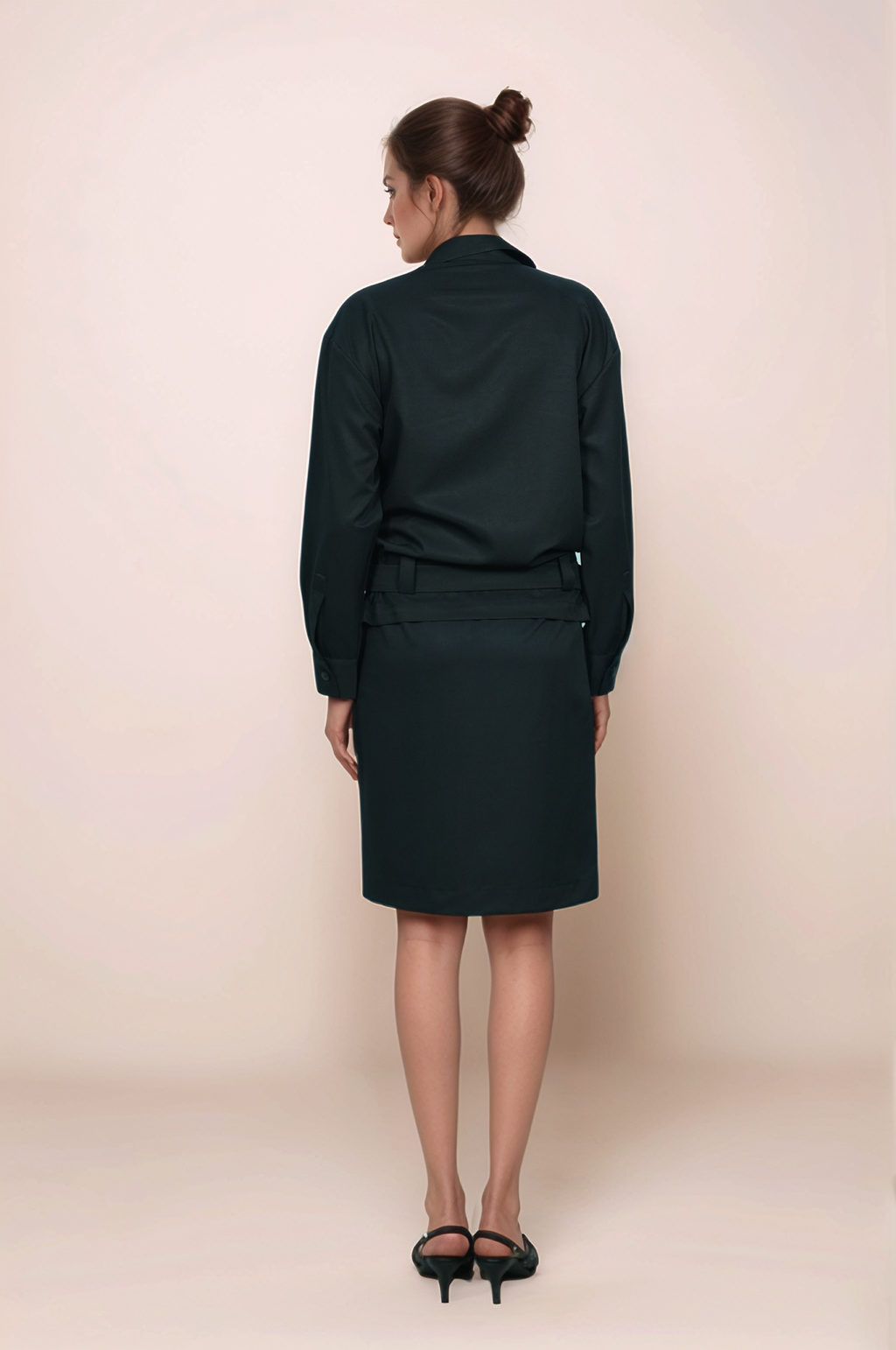 Black Zipper Jacket Co-ord Suit
