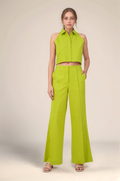 Lime Green Halter Cotton Jacket Co-ord Suit