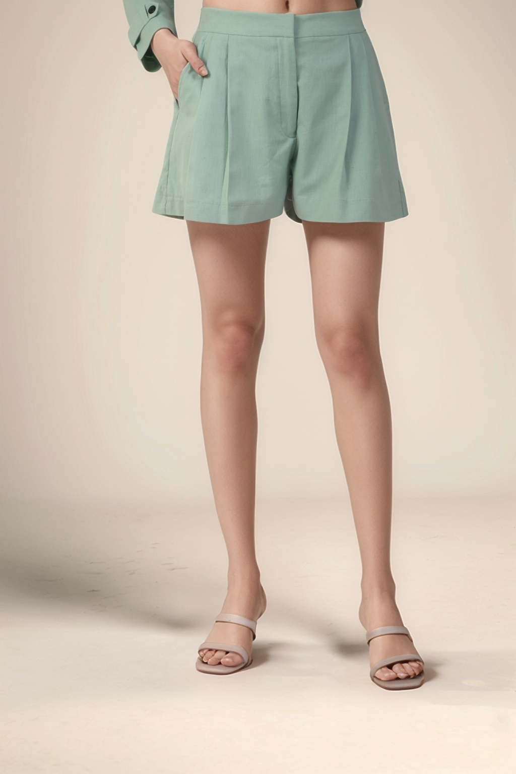 Pastel Green Cotton Blazer Co-ord suit
