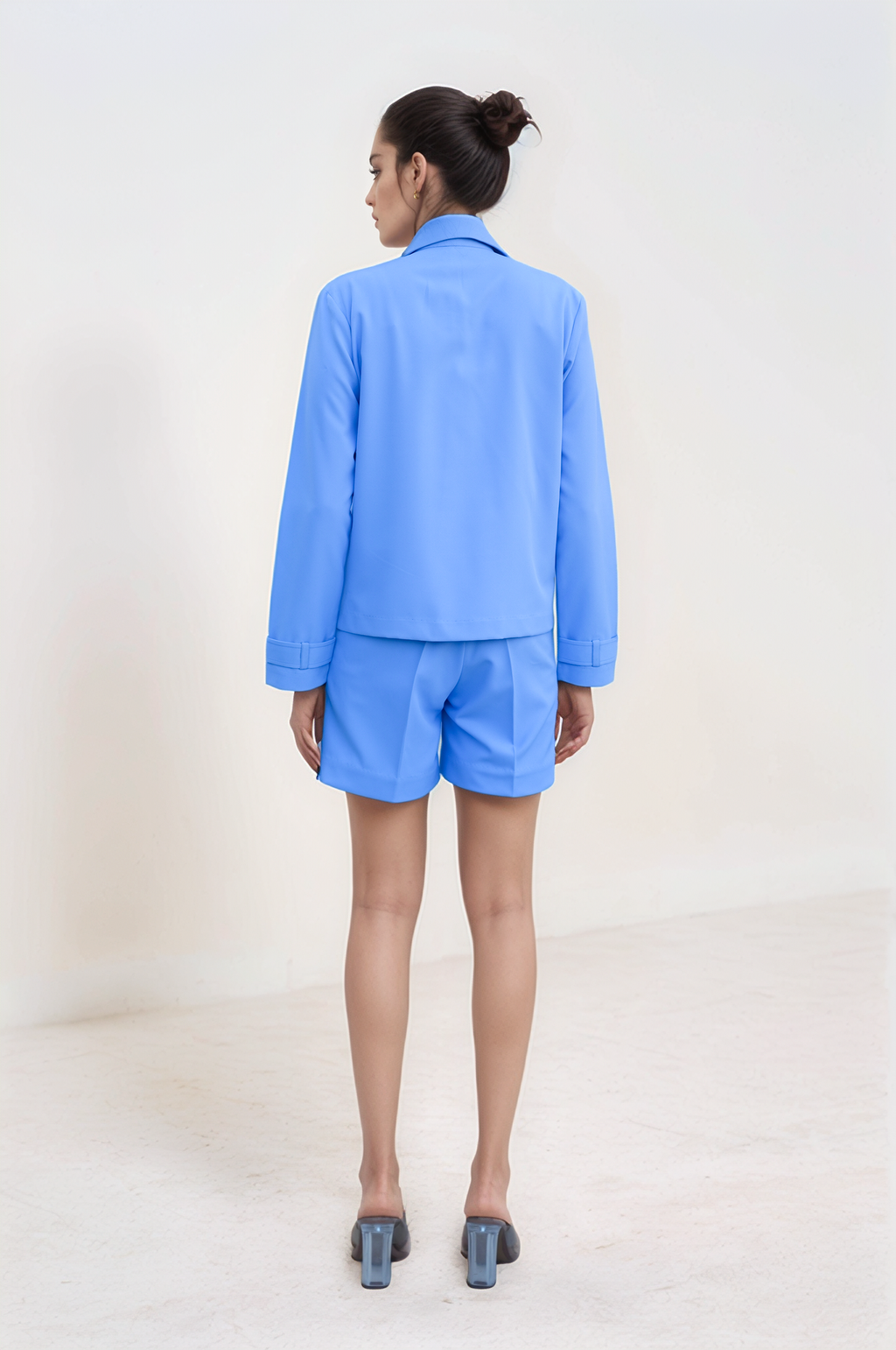 Lilac Overlapped Jacket Shorts Co-ord Suit