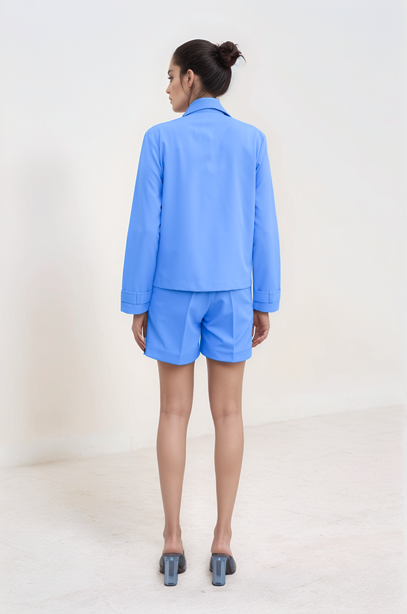 Lilac Overlapped Jacket Shorts Co-ord Suit