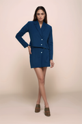 Cobalt Blue Jacket-Skirt Co-ord Suit