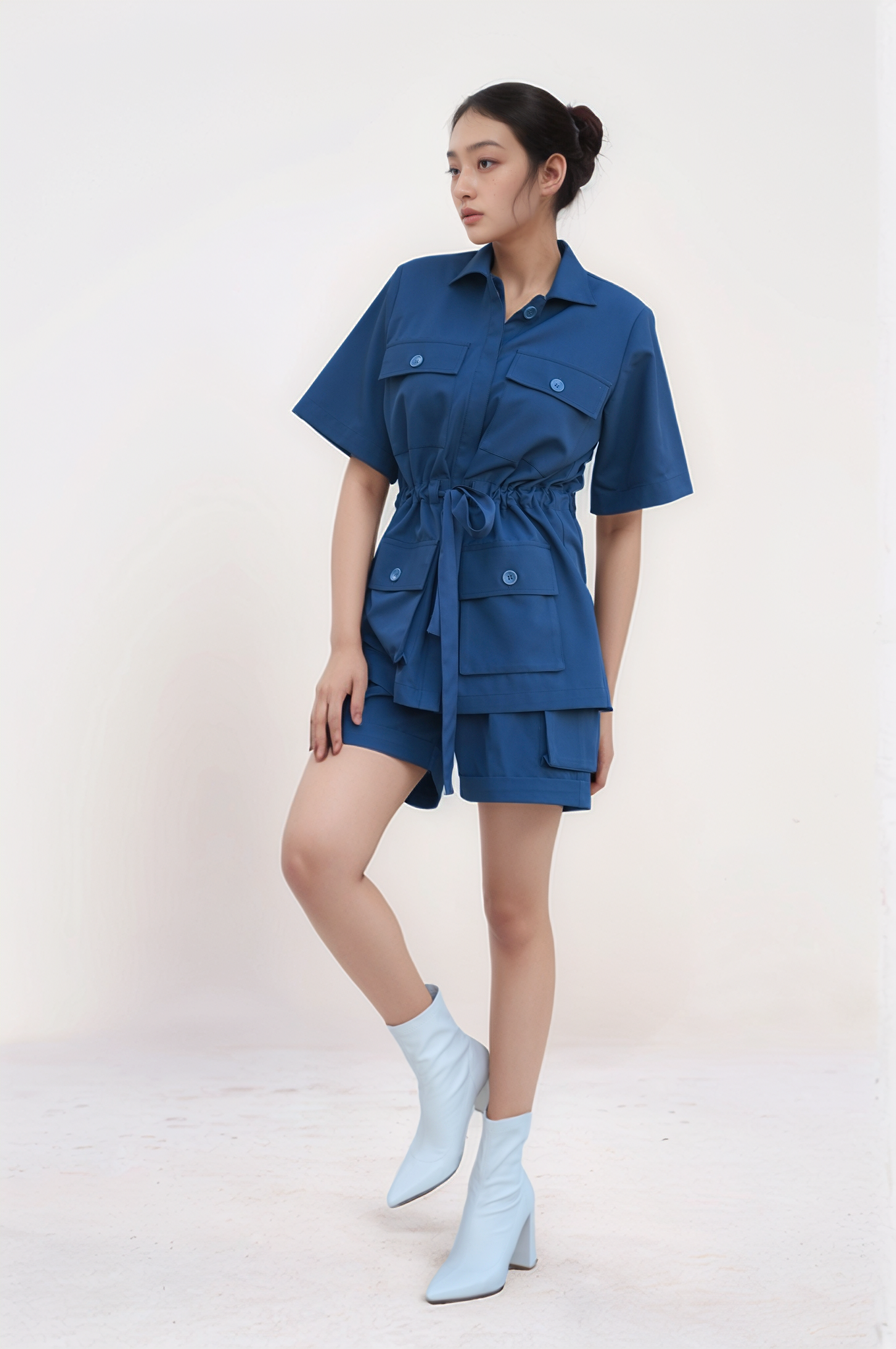 Blue Cargo Shorts