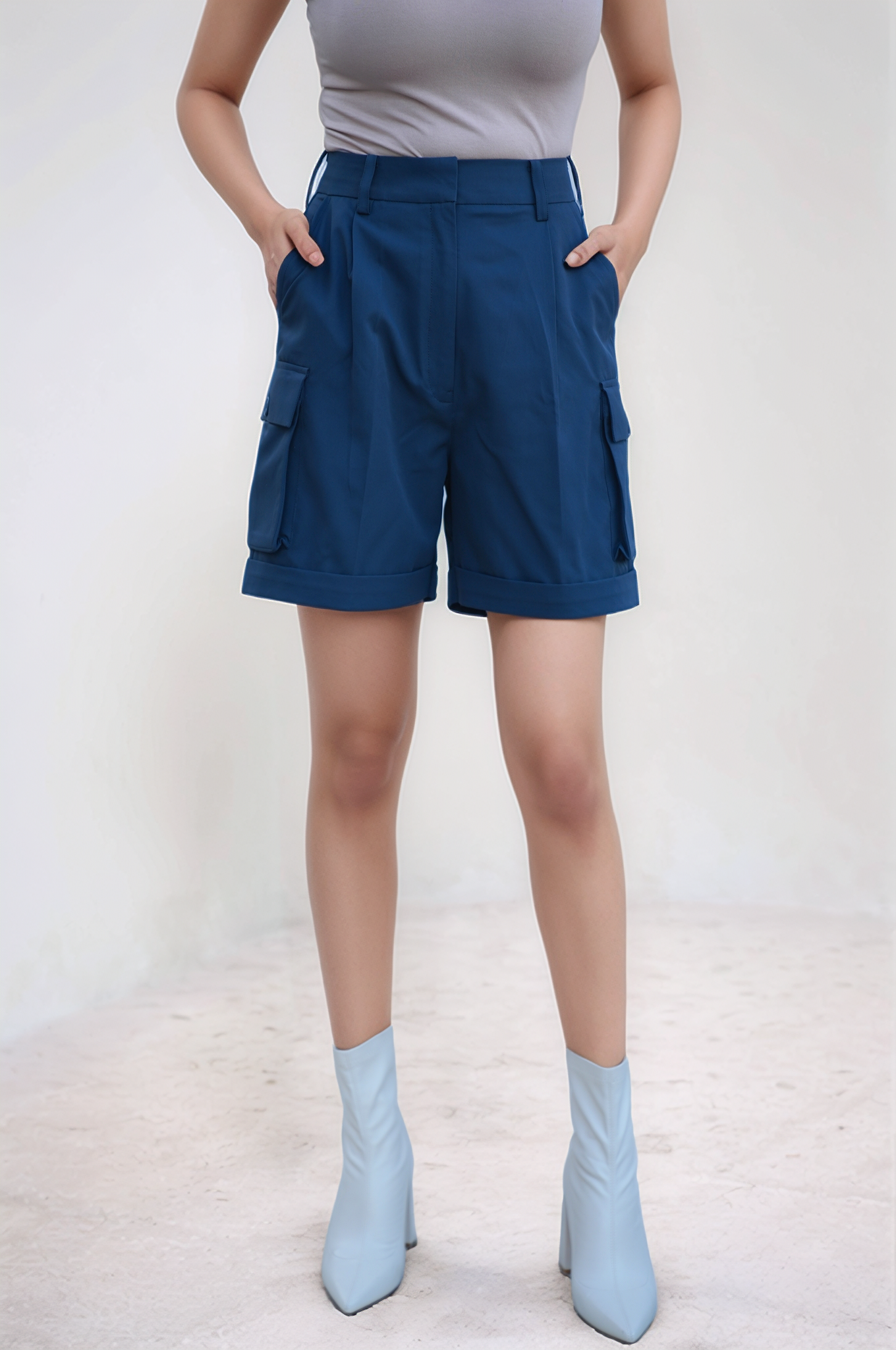 Blue Drawstring Safari Co-ord Suit