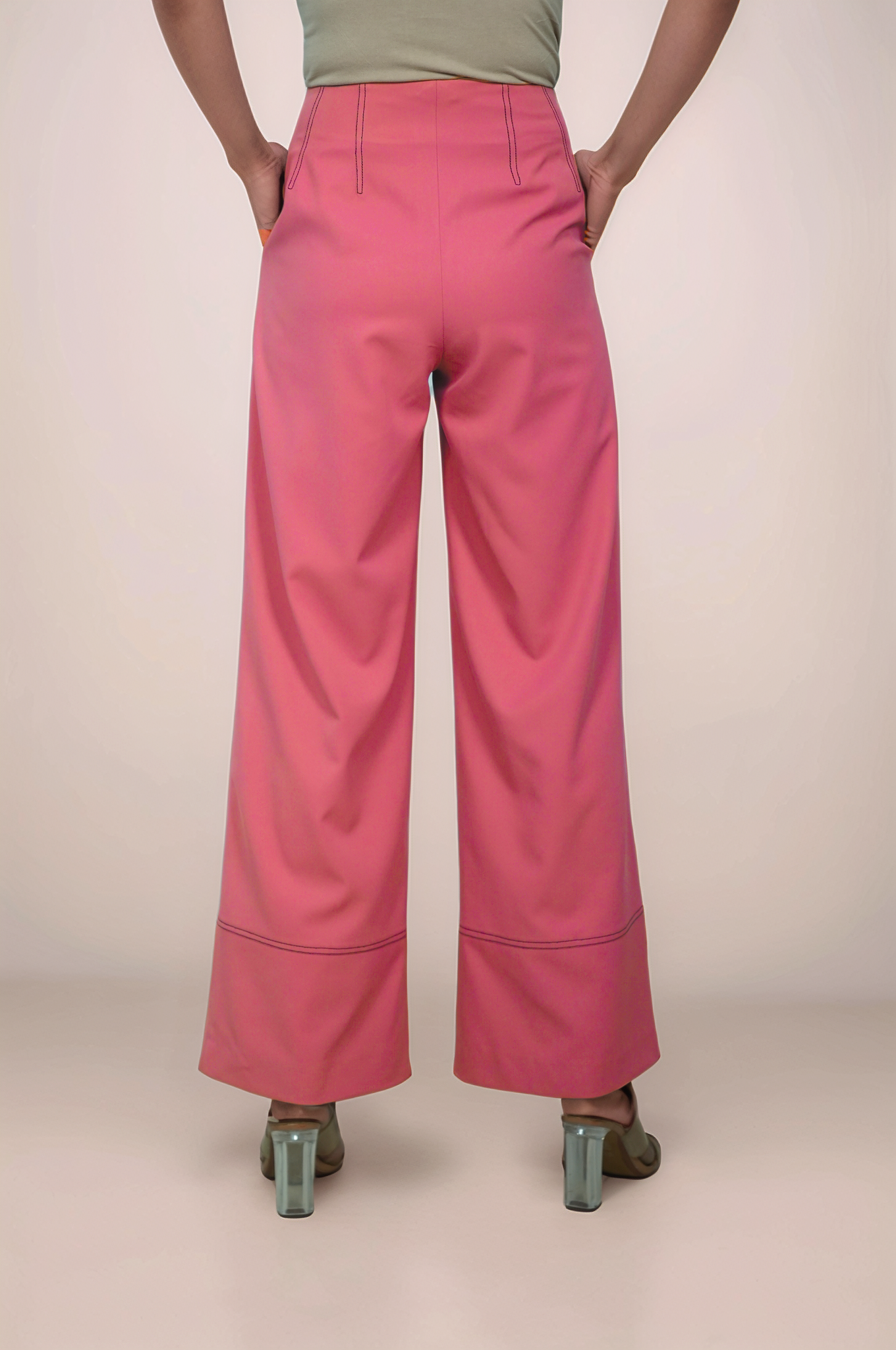 Coral Pink Crop Sleeveless Jacket Co-ord suit