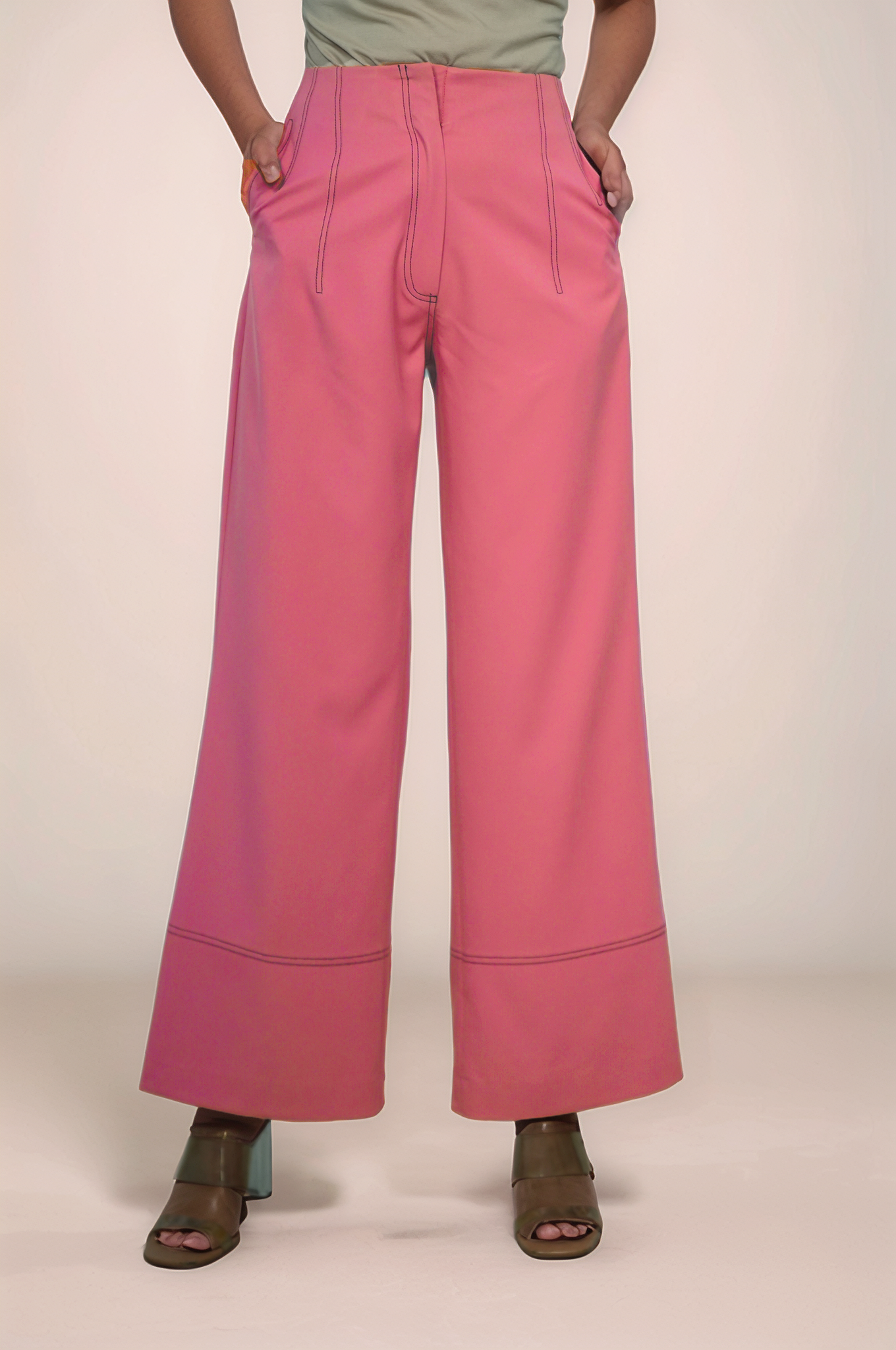 Coral Pink Crop Sleeveless Jacket Co-ord suit