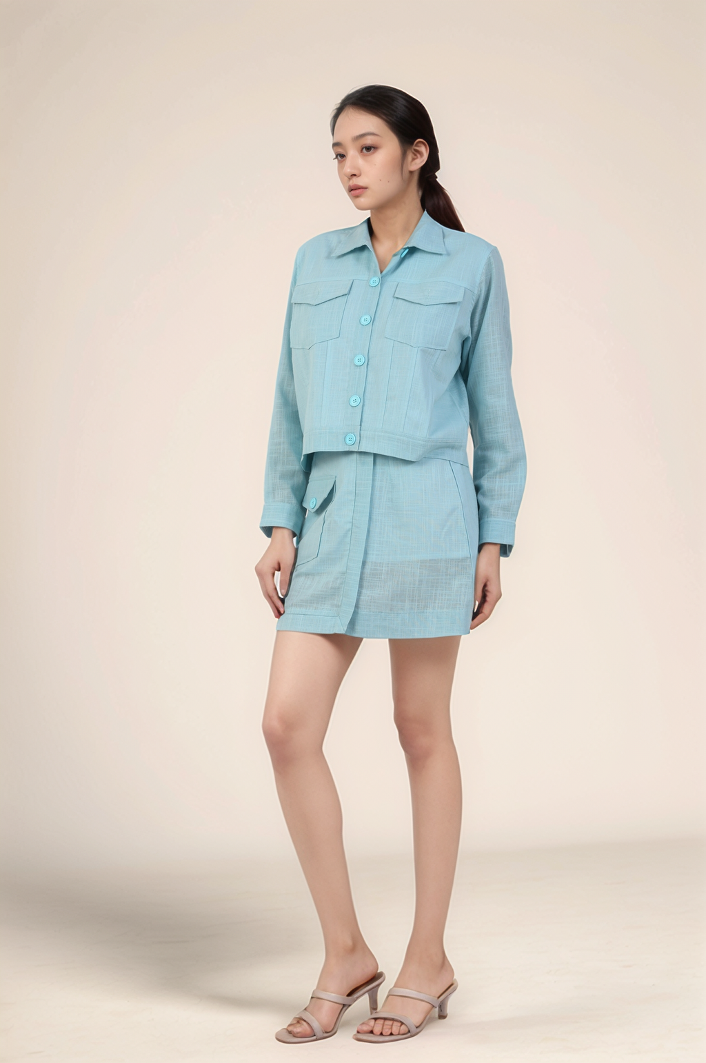 Powder Blue Casual Jacket