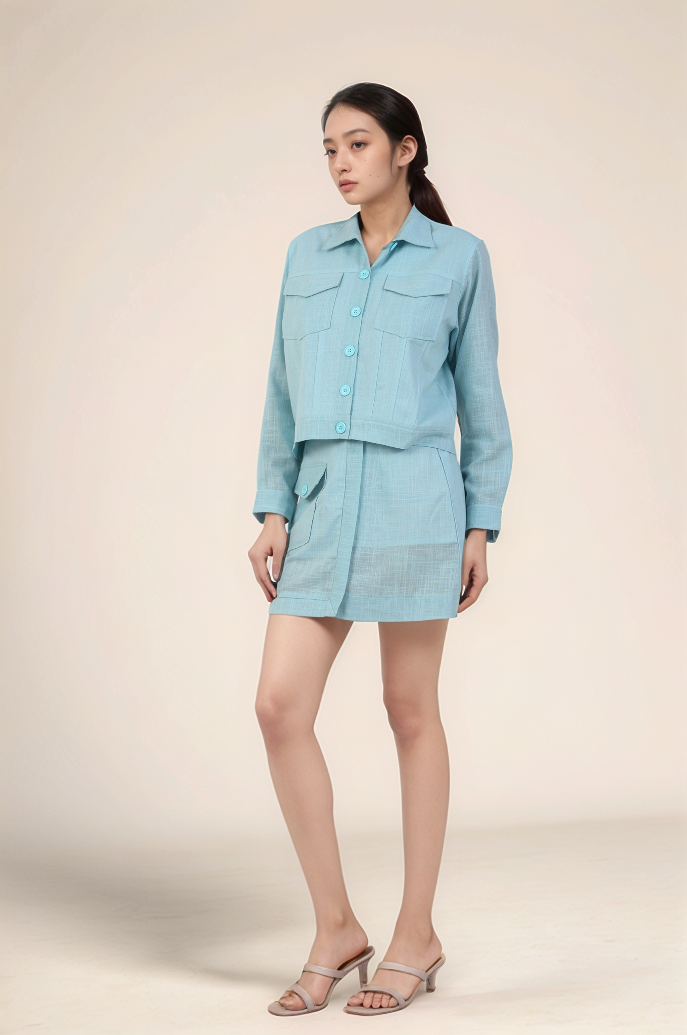 Powder Blue Casual Co-ord suit