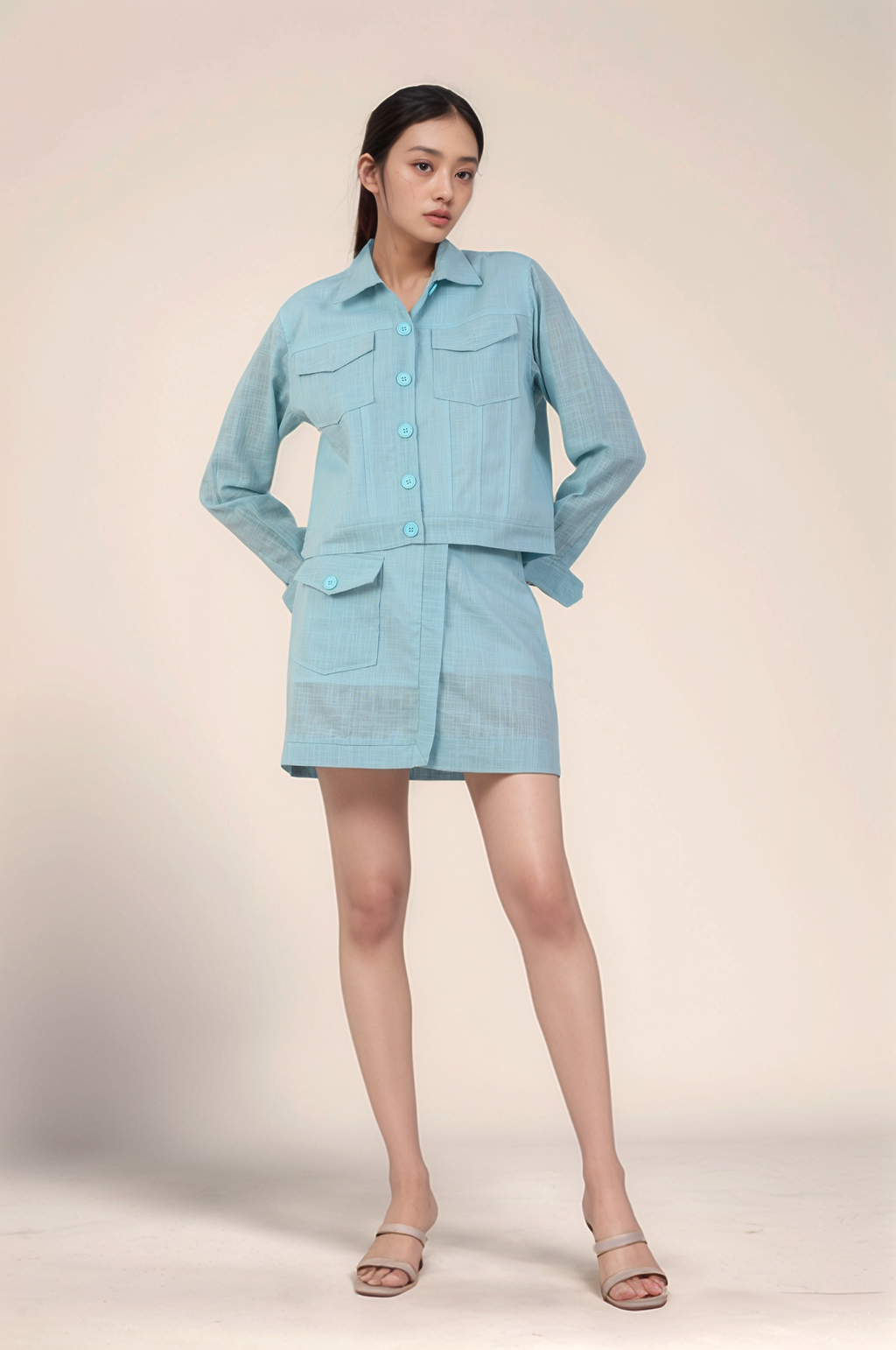 Powder Blue Casual Co-ord suit