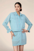Powder Blue Casual Jacket