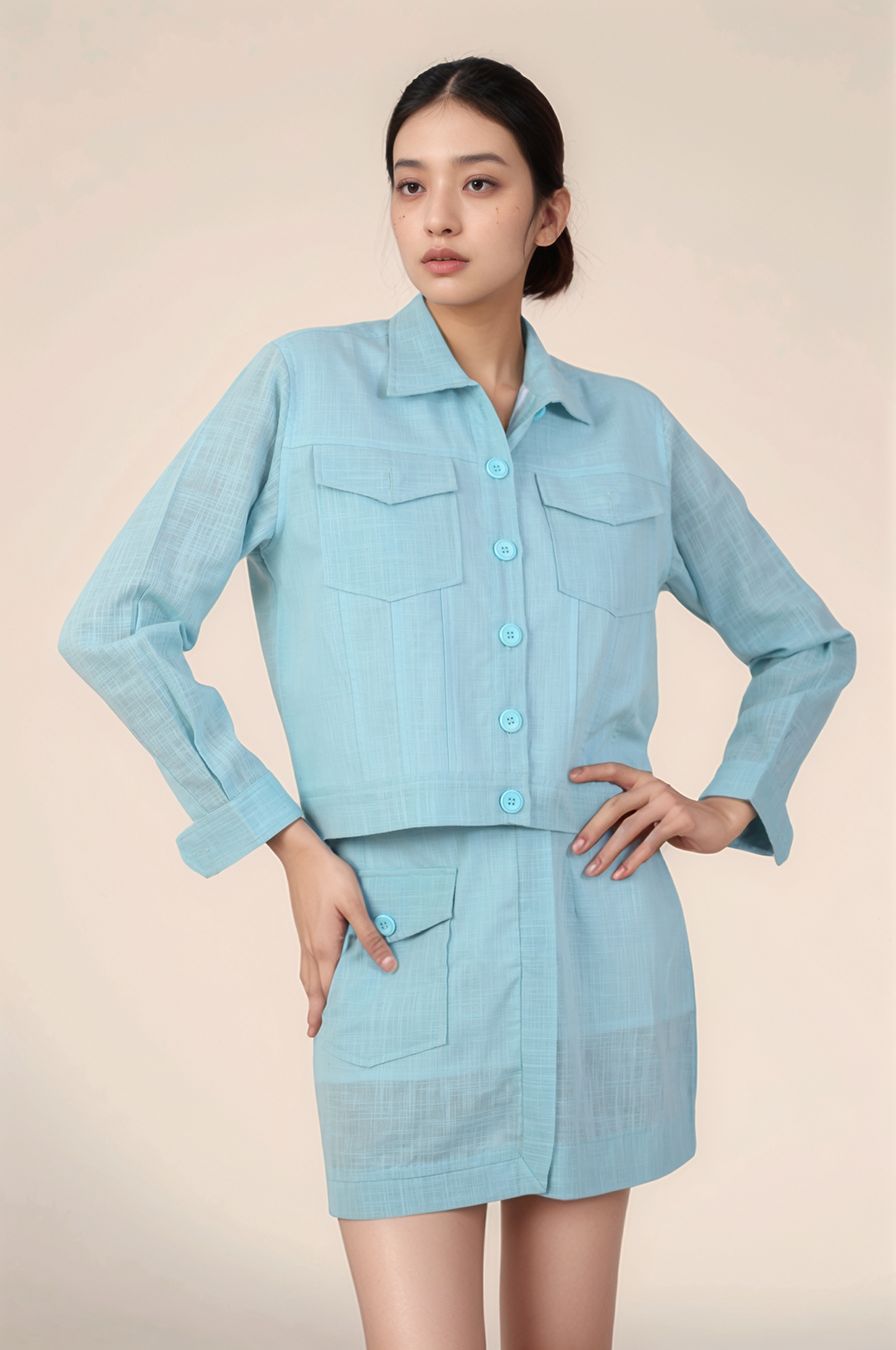 Powder Blue Casual Co-ord suit