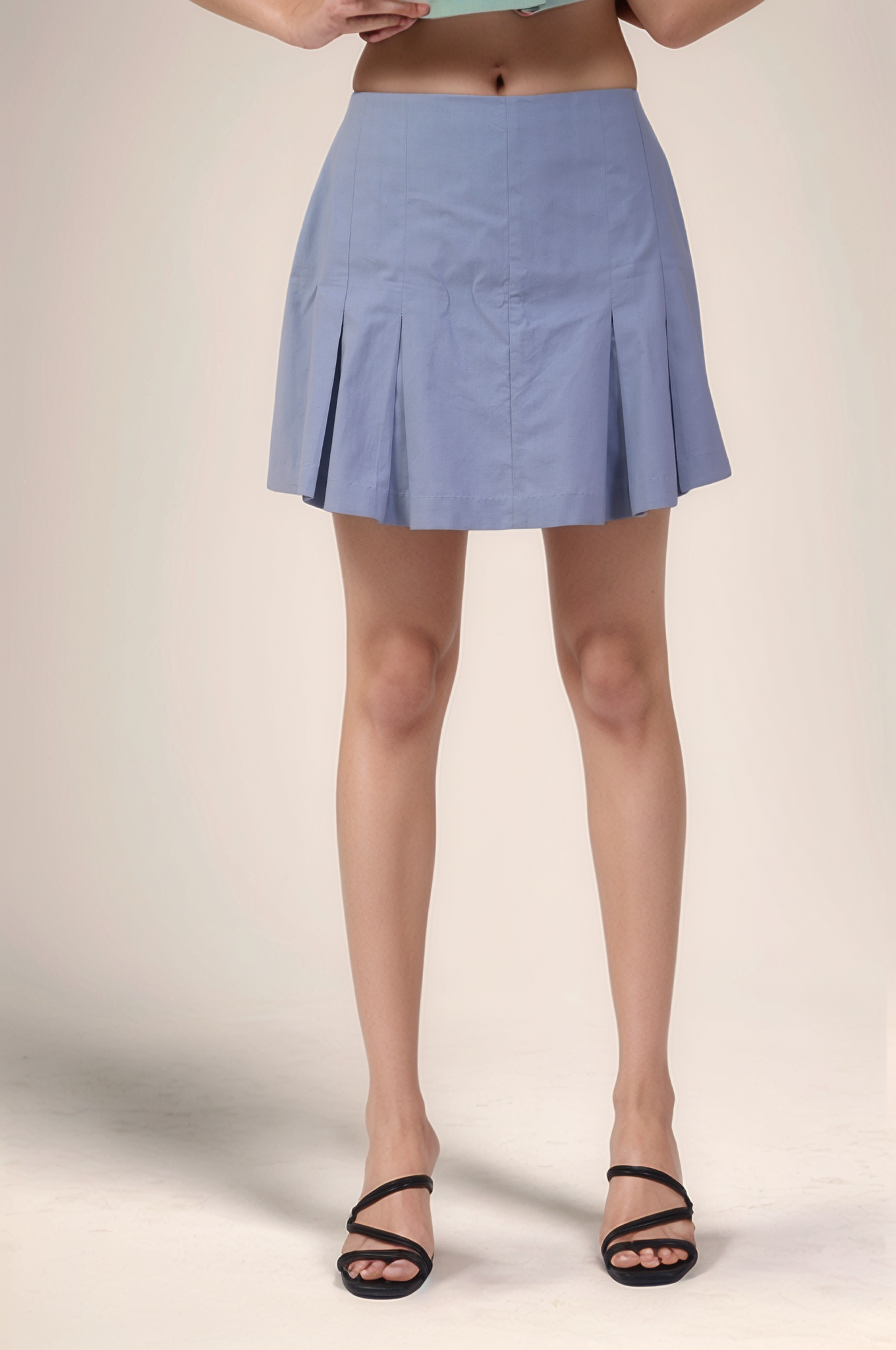 Cadet Grey Front Plated Shorts