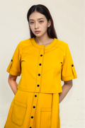 Turmeric Yellow Round Neck Jacket