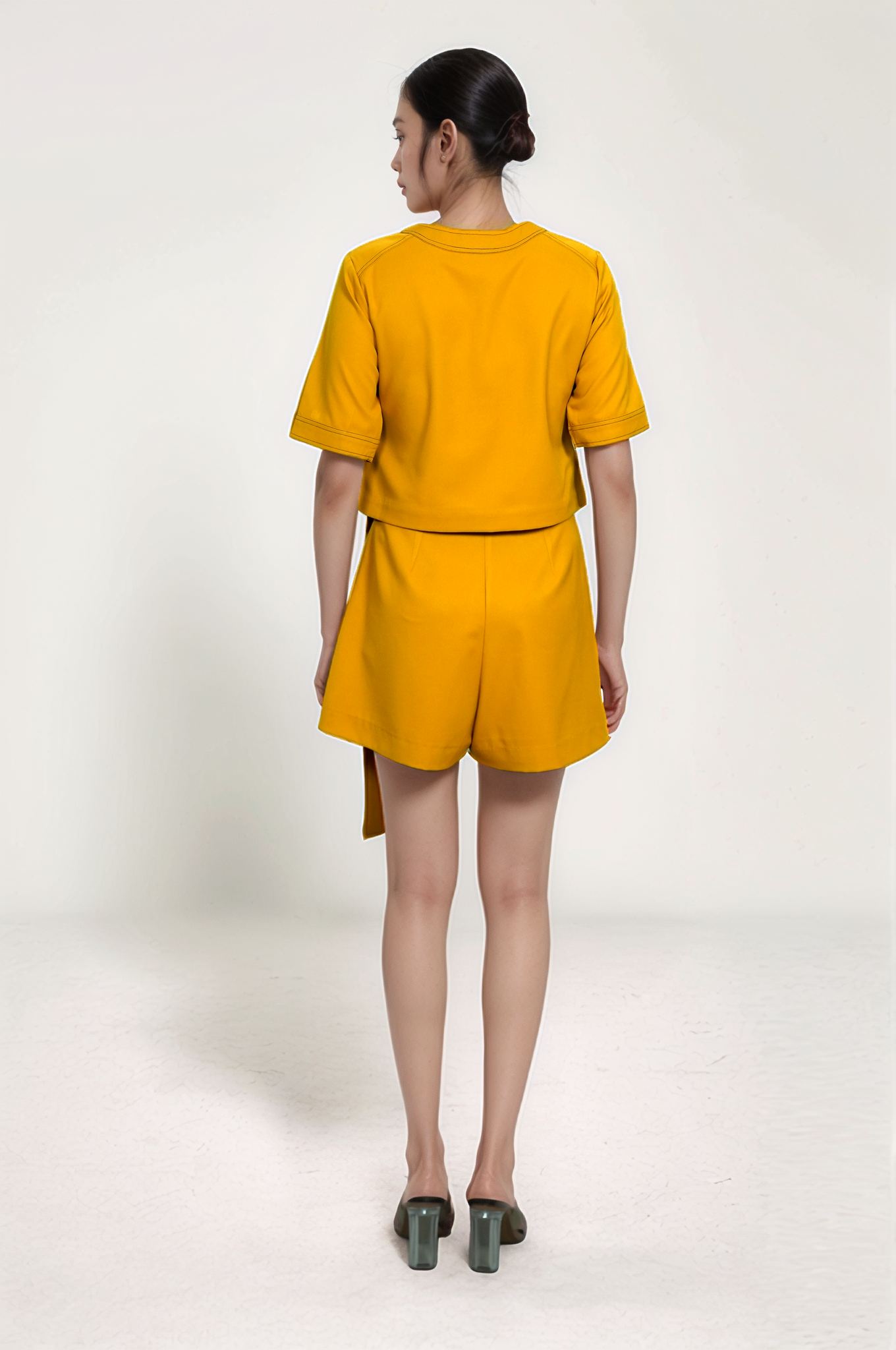 Turmeric Yellow Round Neck Jacket