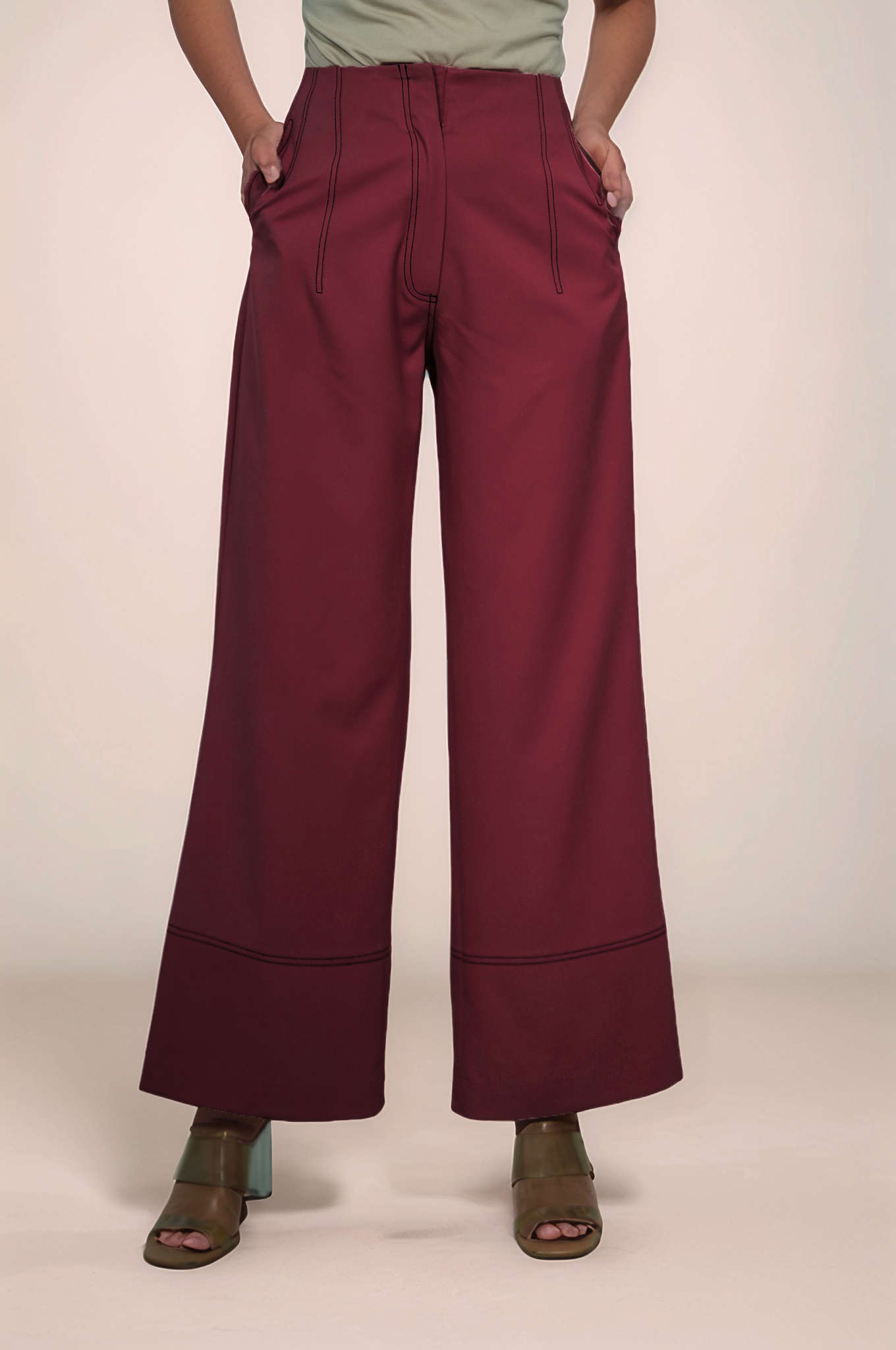 Maroon Crop Sleeveless Jacket Co-ord suit