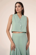 Pastel Green Cotton Waistcoat