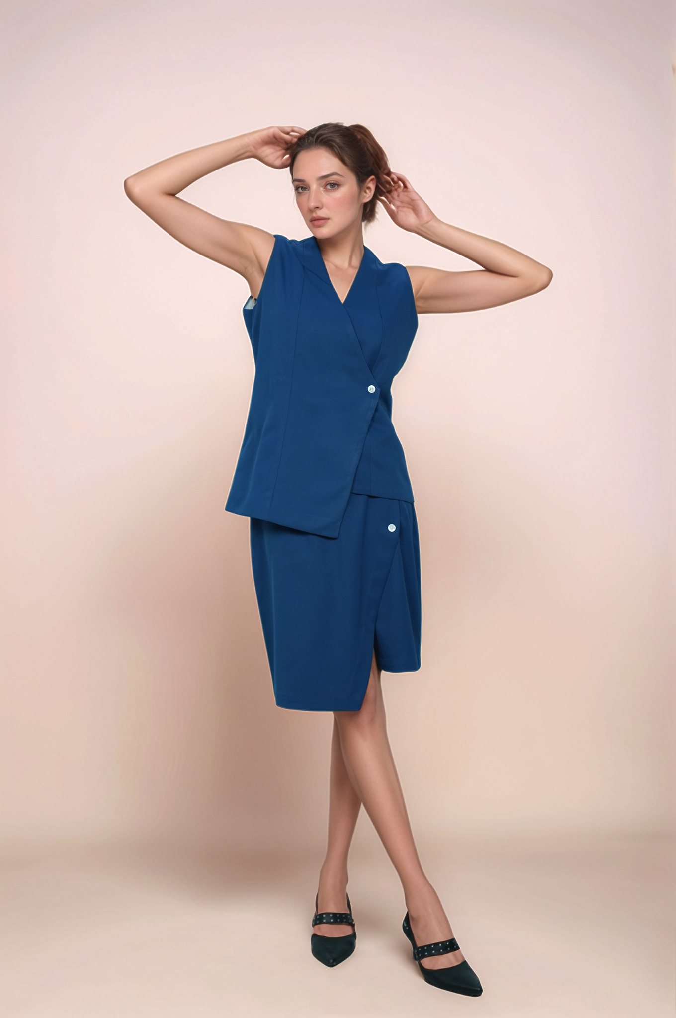 Cobalt Blue Overlapped Jacket