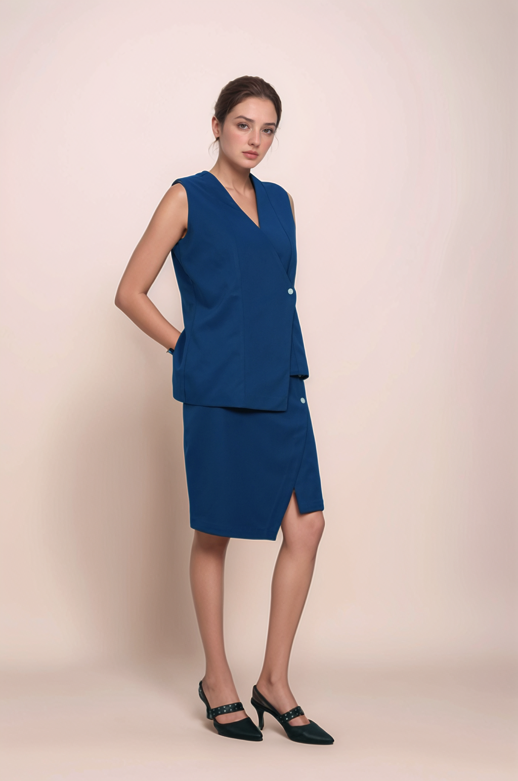 Cobalt Blue Overlapped Jacket