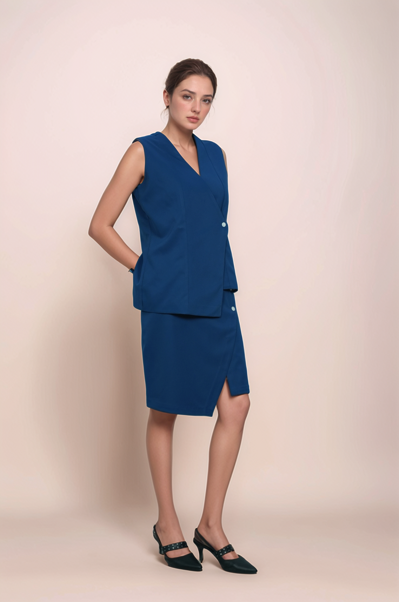 Cobalt Blue Overlapped Jacket