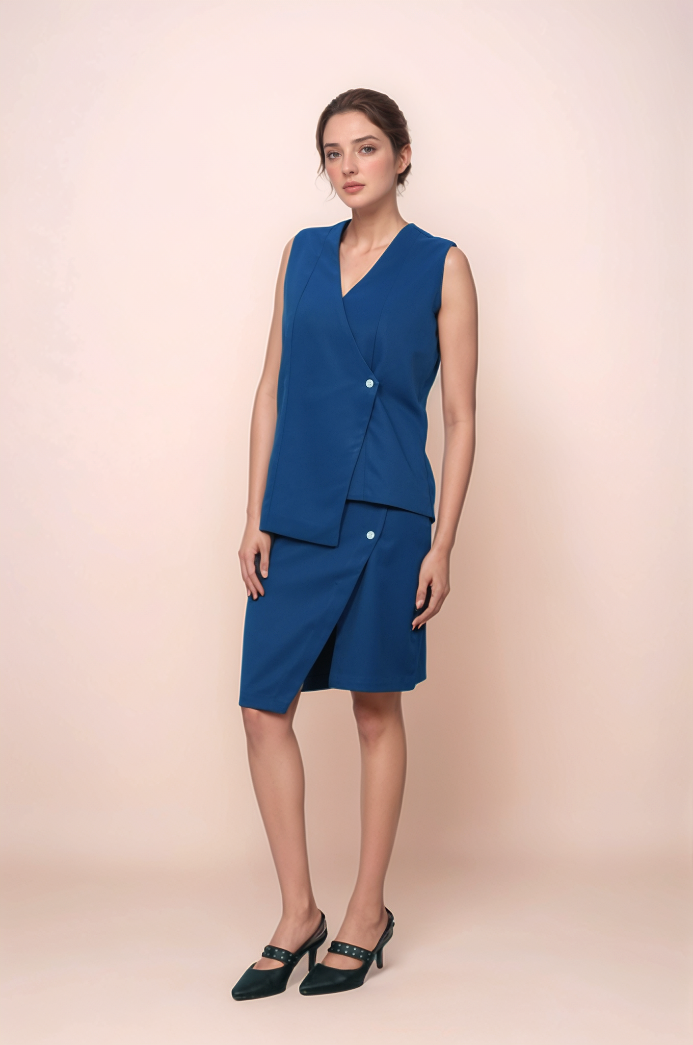 Cobalt Blue Overlapped Jacket