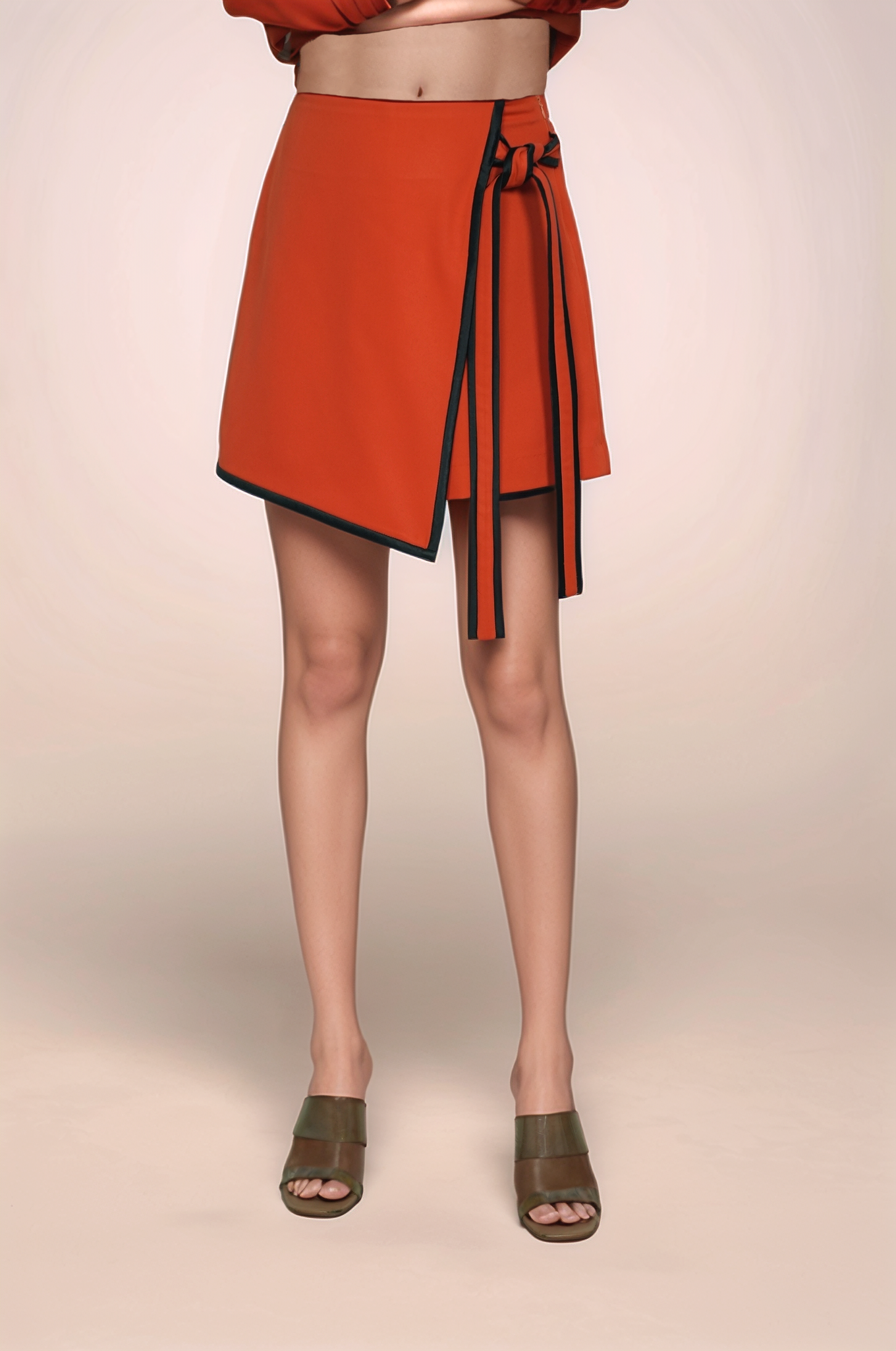 Orange Overlapped Shorts