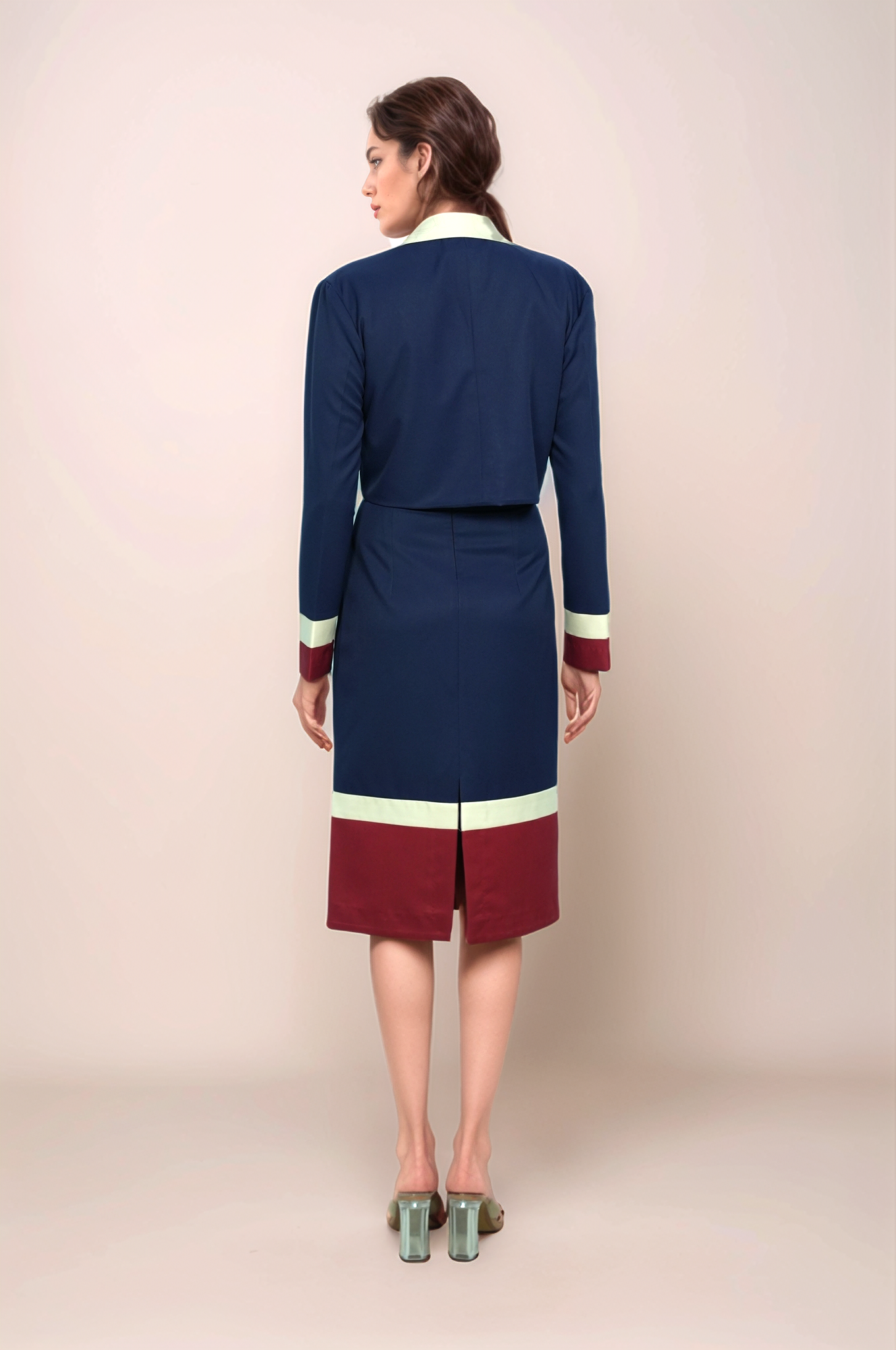Navy Blue Broad Collar Co-ord suit