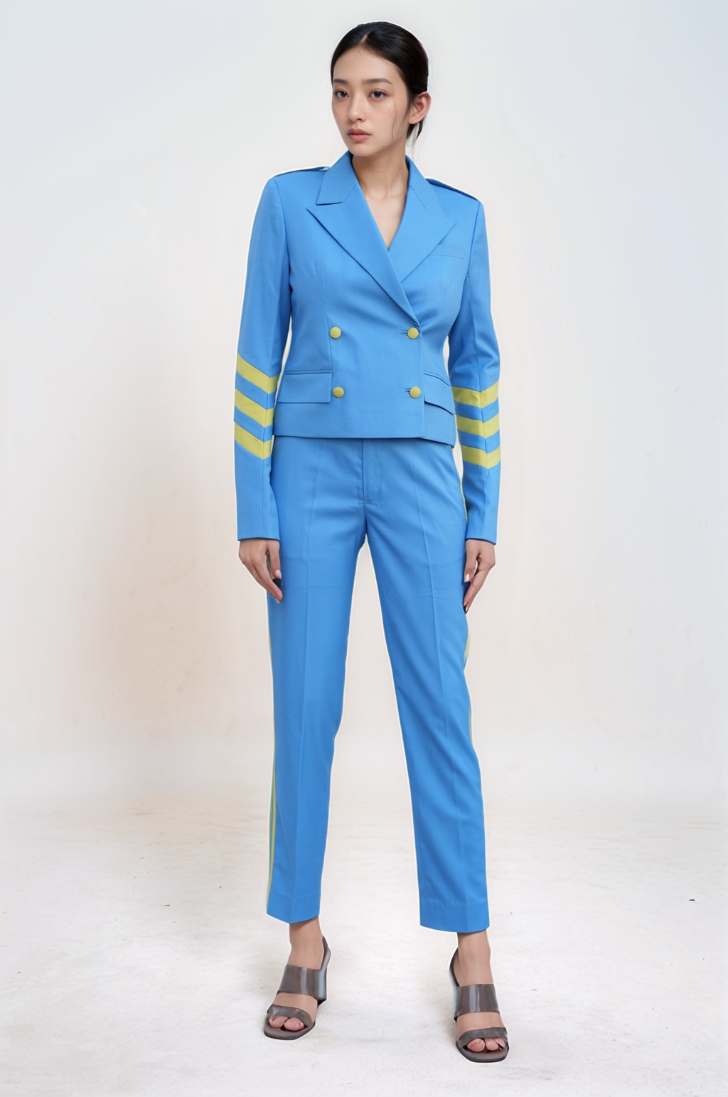 Sky Blue Short Blazer Suit