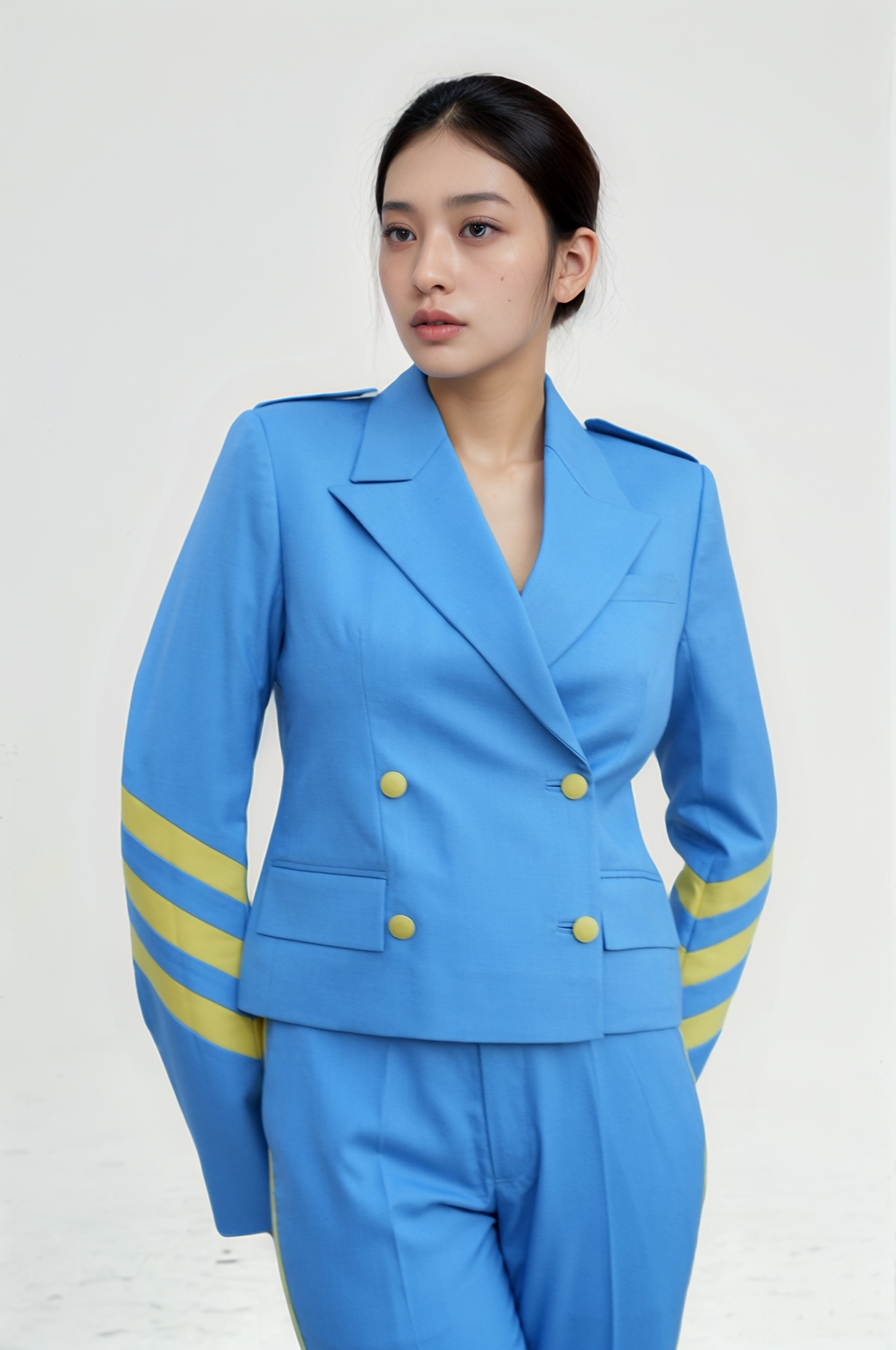 Sky Blue Short Blazer Suit
