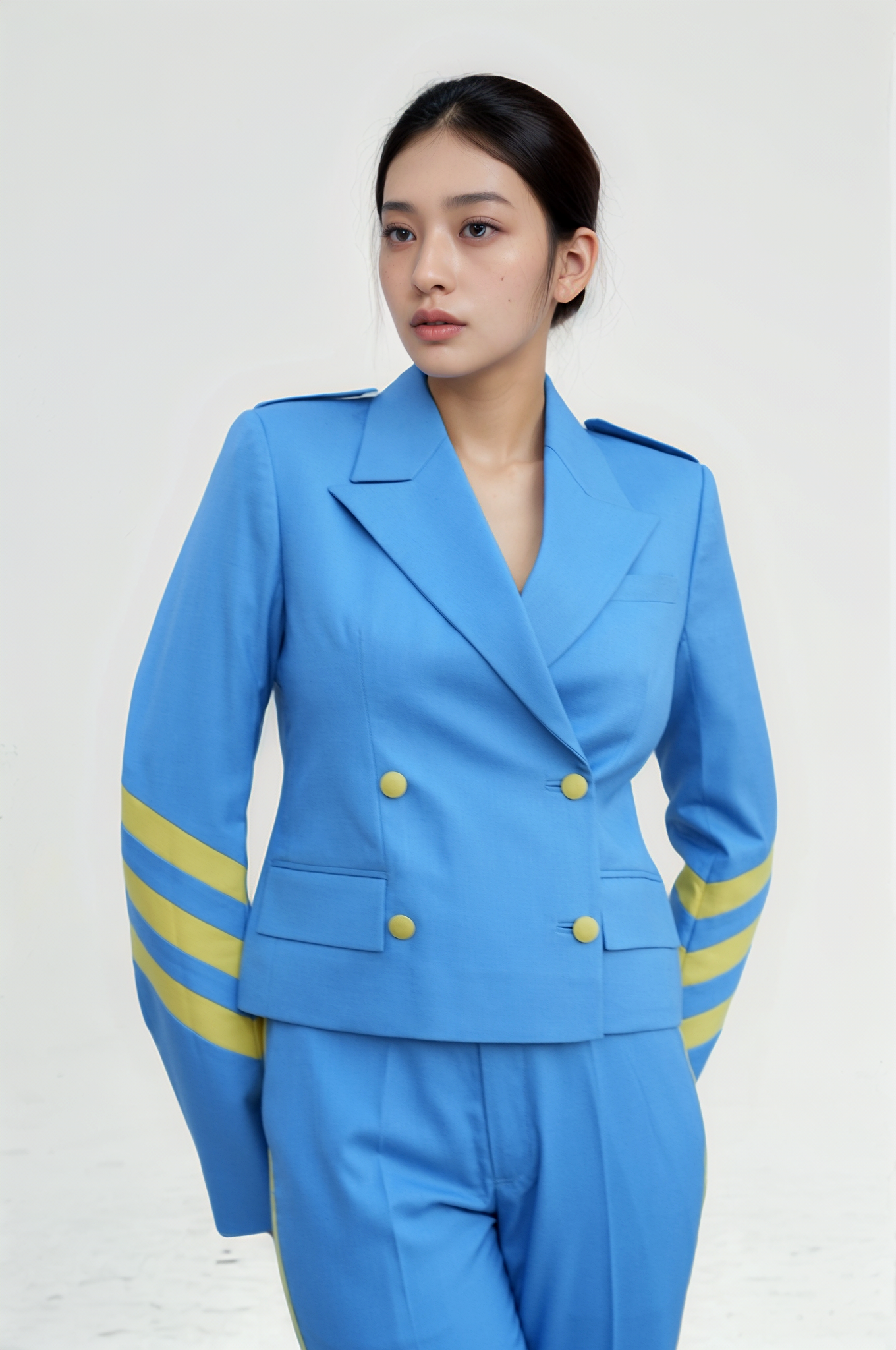 Sky Blue Short Blazer Suit