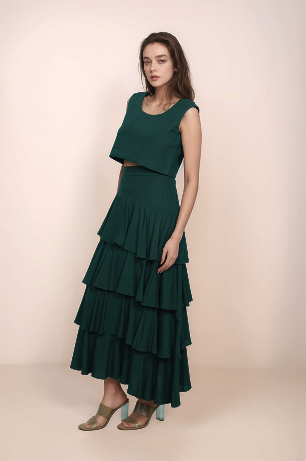 Green Layered Skirt
