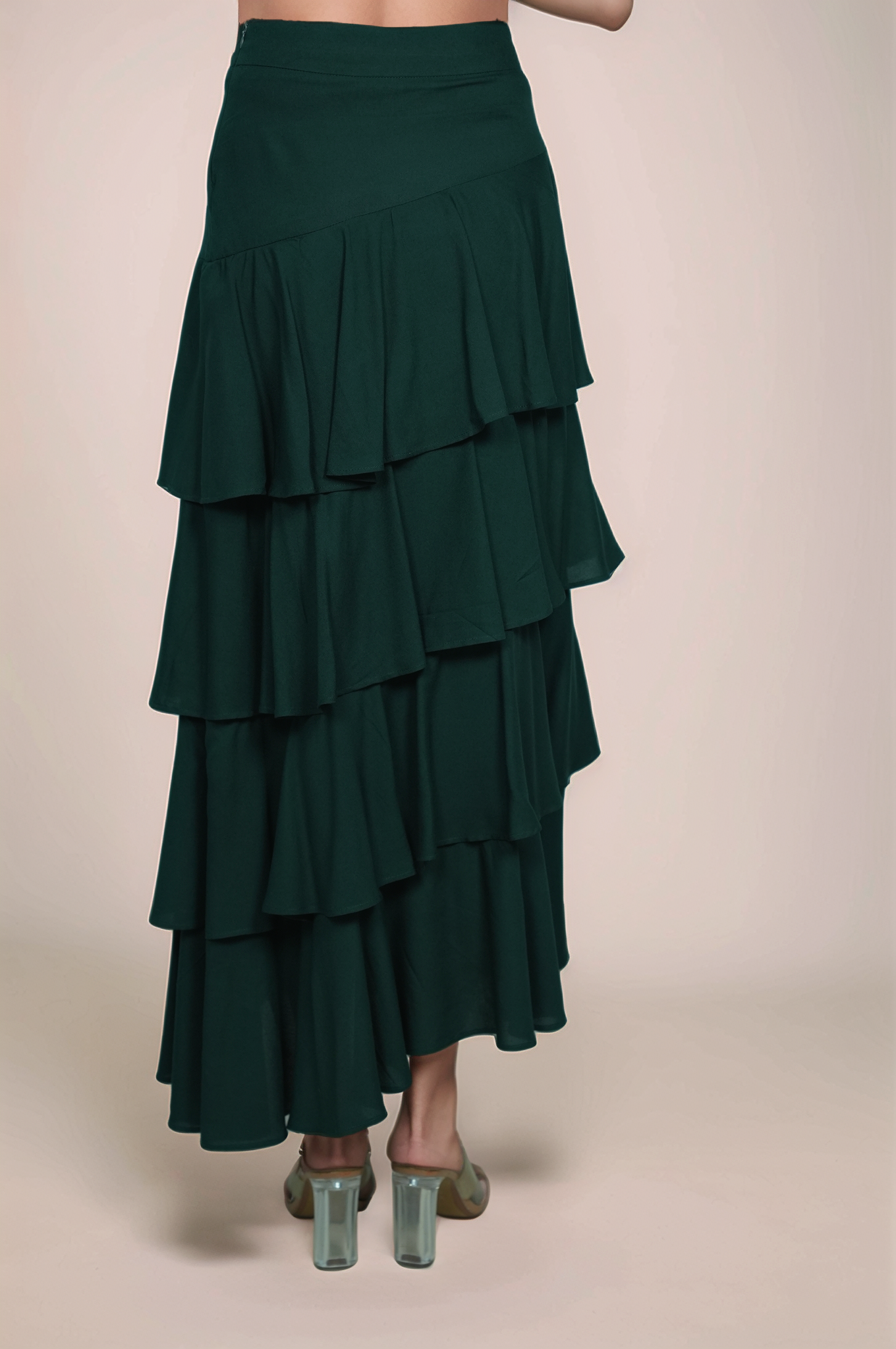 Green Cotton Crop Top Co-ord Suit