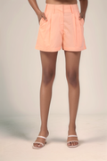 Peach Pleated Shorts